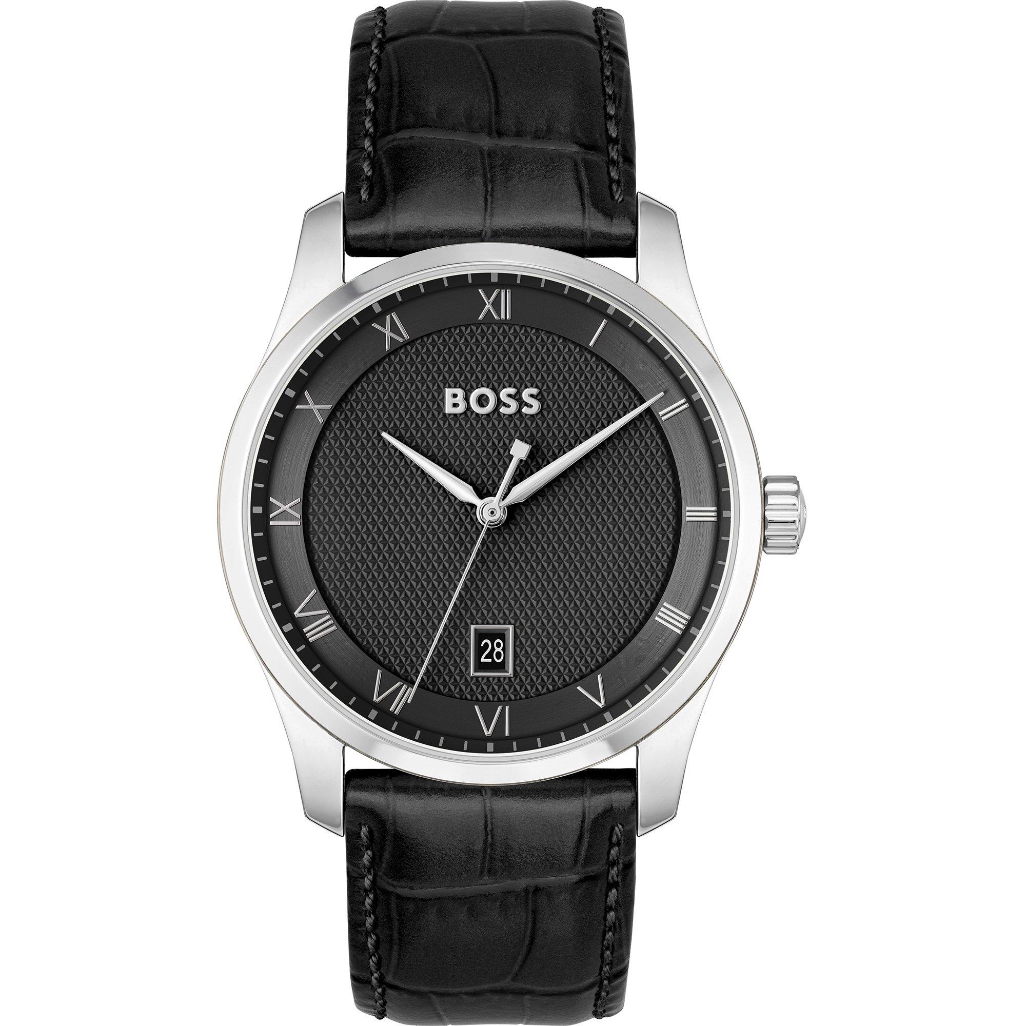 Black/Black - Boss - Men's BssJwl Principle Large Roman Numerals Watch - 1