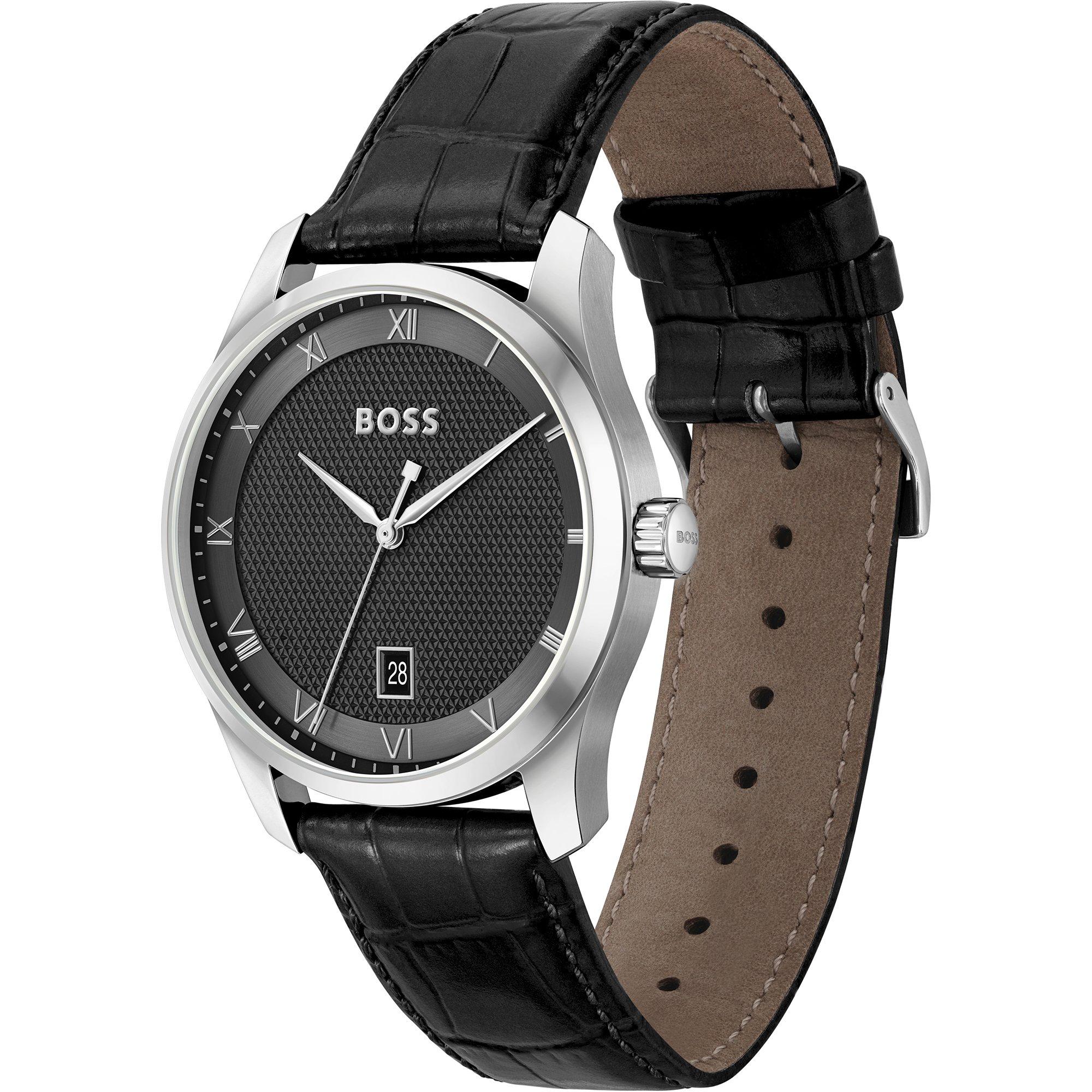 Black/Black - Boss - Men's BssJwl Principle Large Roman Numerals Watch - 2