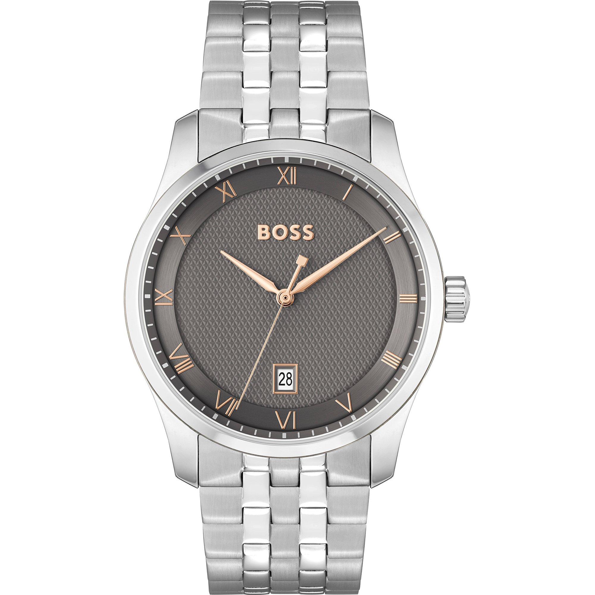 Boss Men's Bssjwl Principle Large Roman Numerals Watch - Grey/Silver
