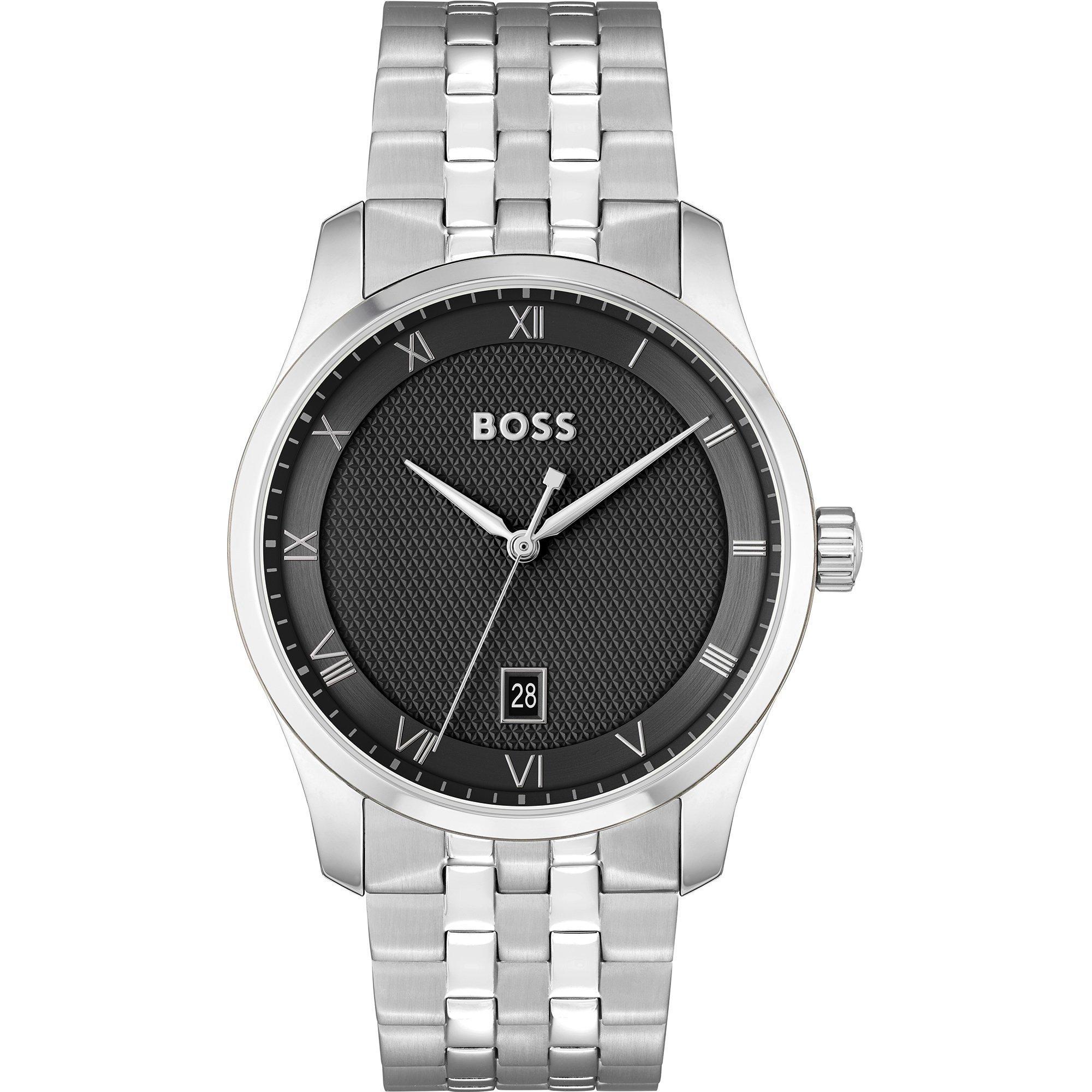 Boss Men's BssJwl Principle Large Roman Numerals Watch - Black/Silver