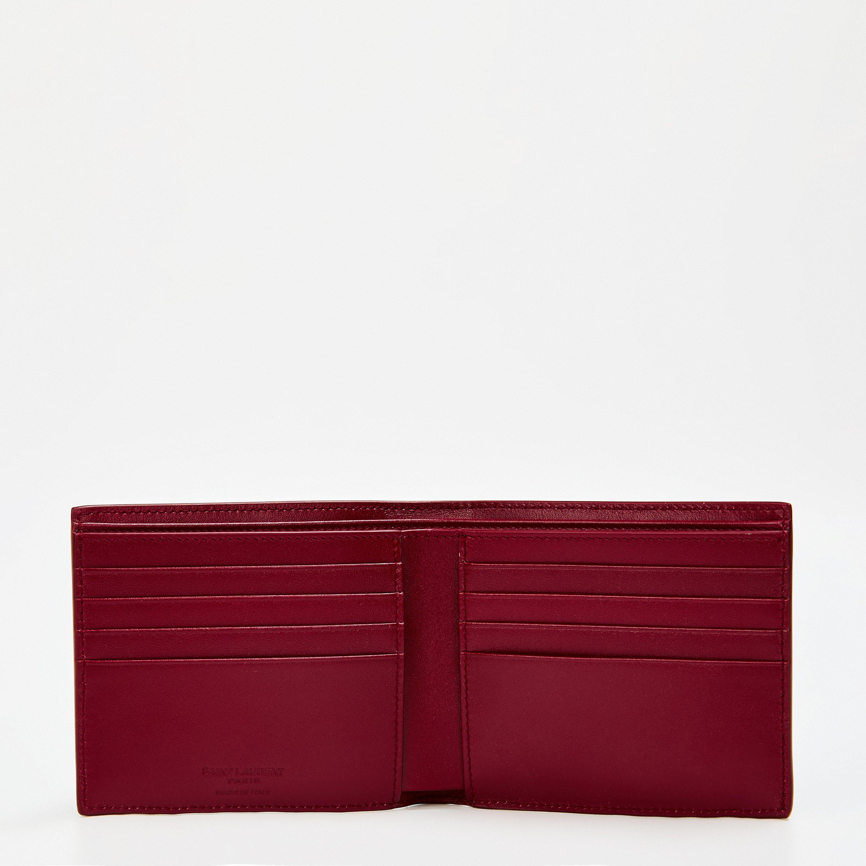 Burgundy - Saint Laurent - Men's Billfold Wallet - 4