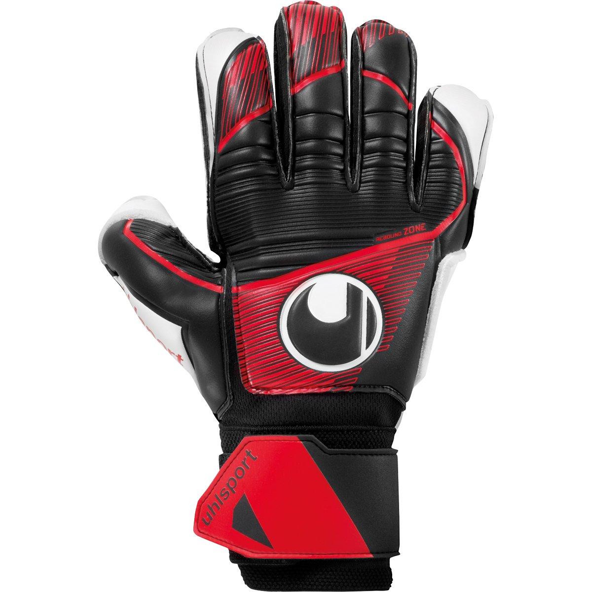 Uhlsport  Adults Powerline Soft Flex Frame Goalkeeper Gloves - Black/Red/White - 8.5
