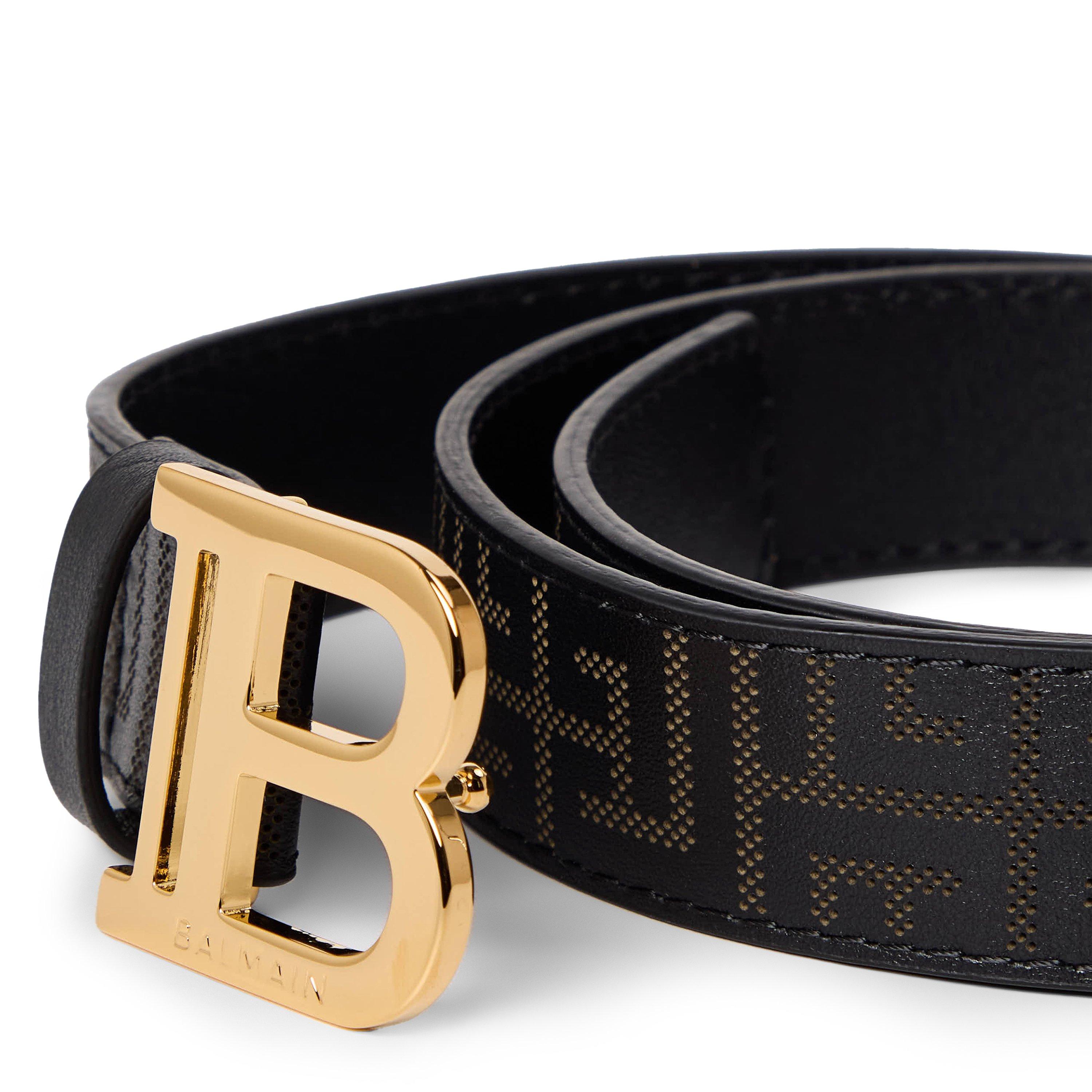 Blk/Gld 930OR - Balmain - Juniors' Leather Logo Belt - 3