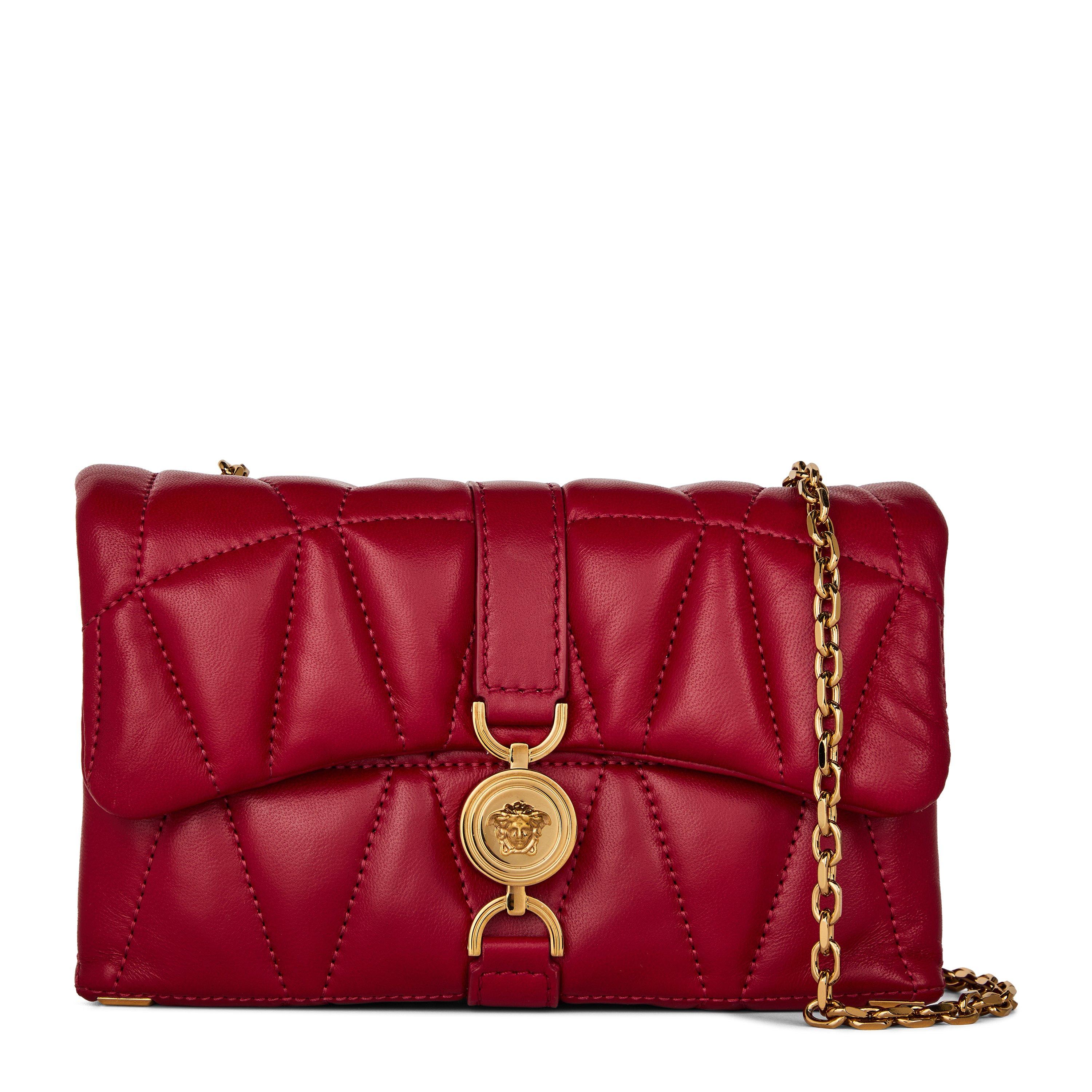 Lipstick Red - Versace - Women's Kleio Quilted Wallet On Chain - 1