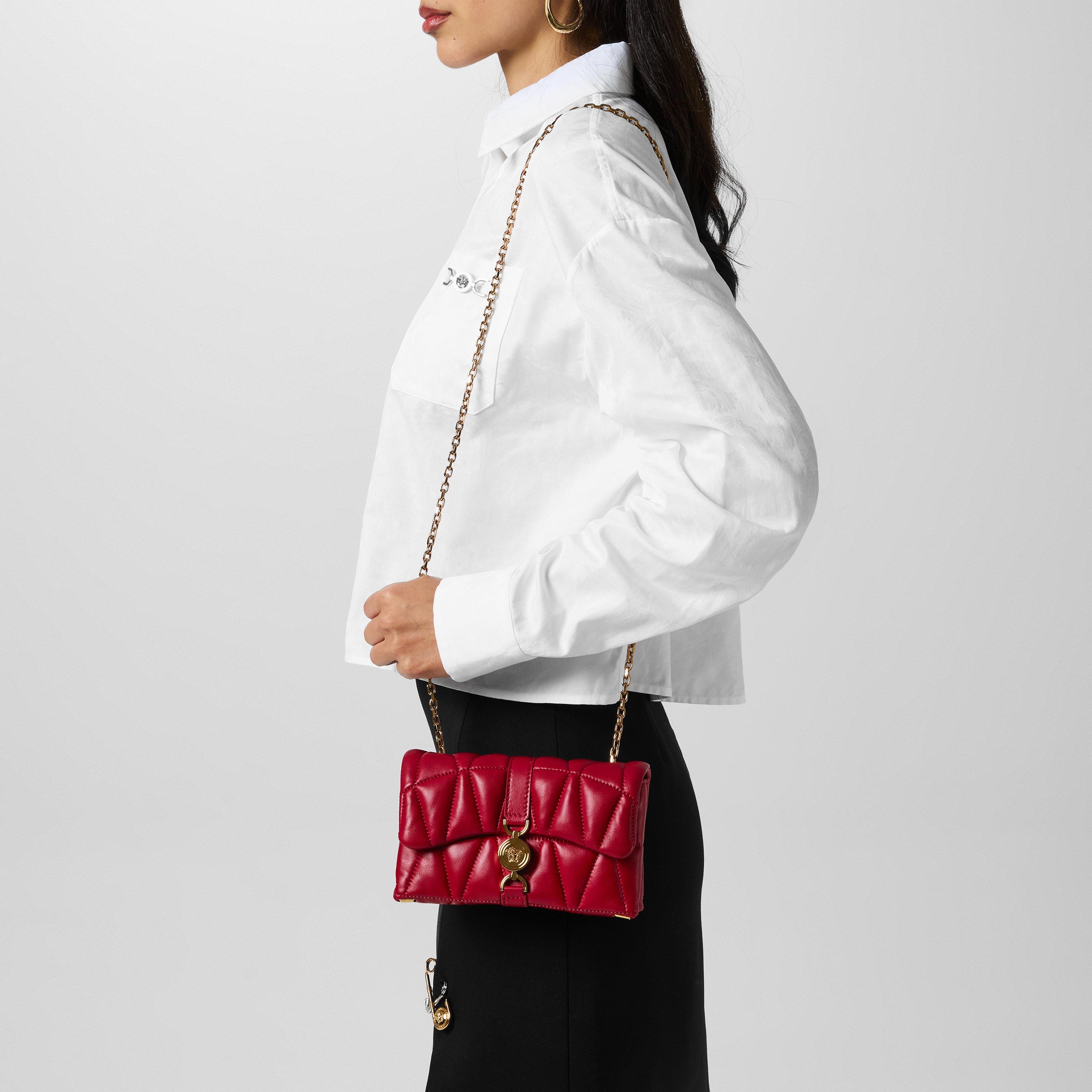 Lipstick Red - Versace - Women's Kleio Quilted Wallet On Chain - 2