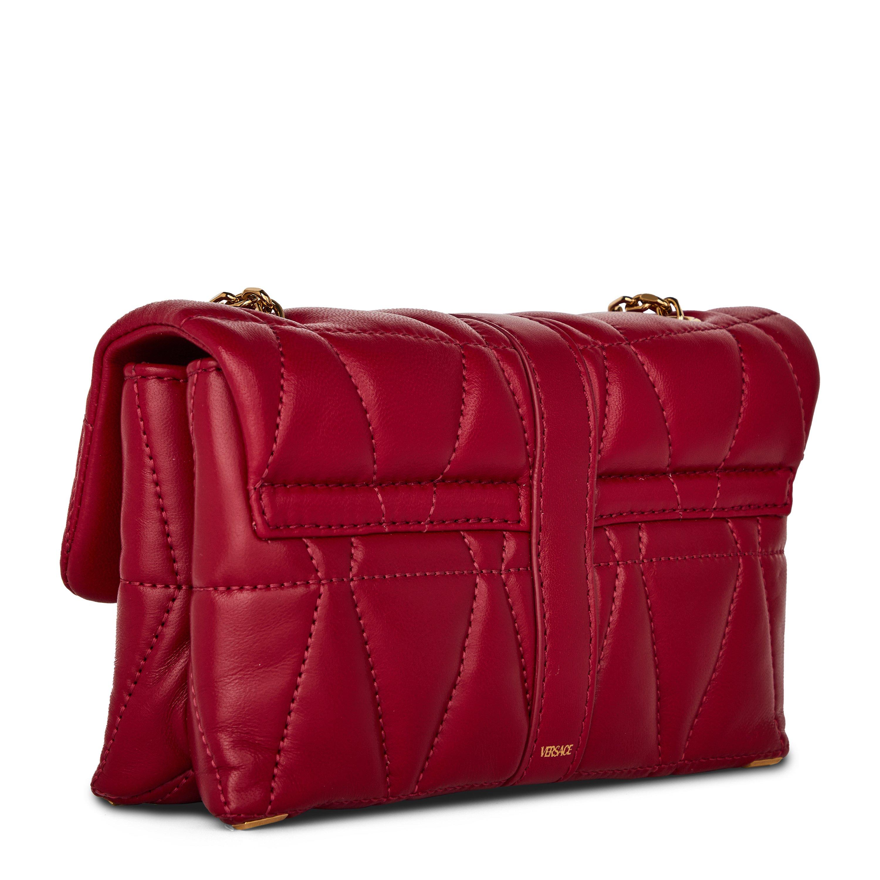 Lipstick Red - Versace - Women's Kleio Quilted Wallet On Chain - 3