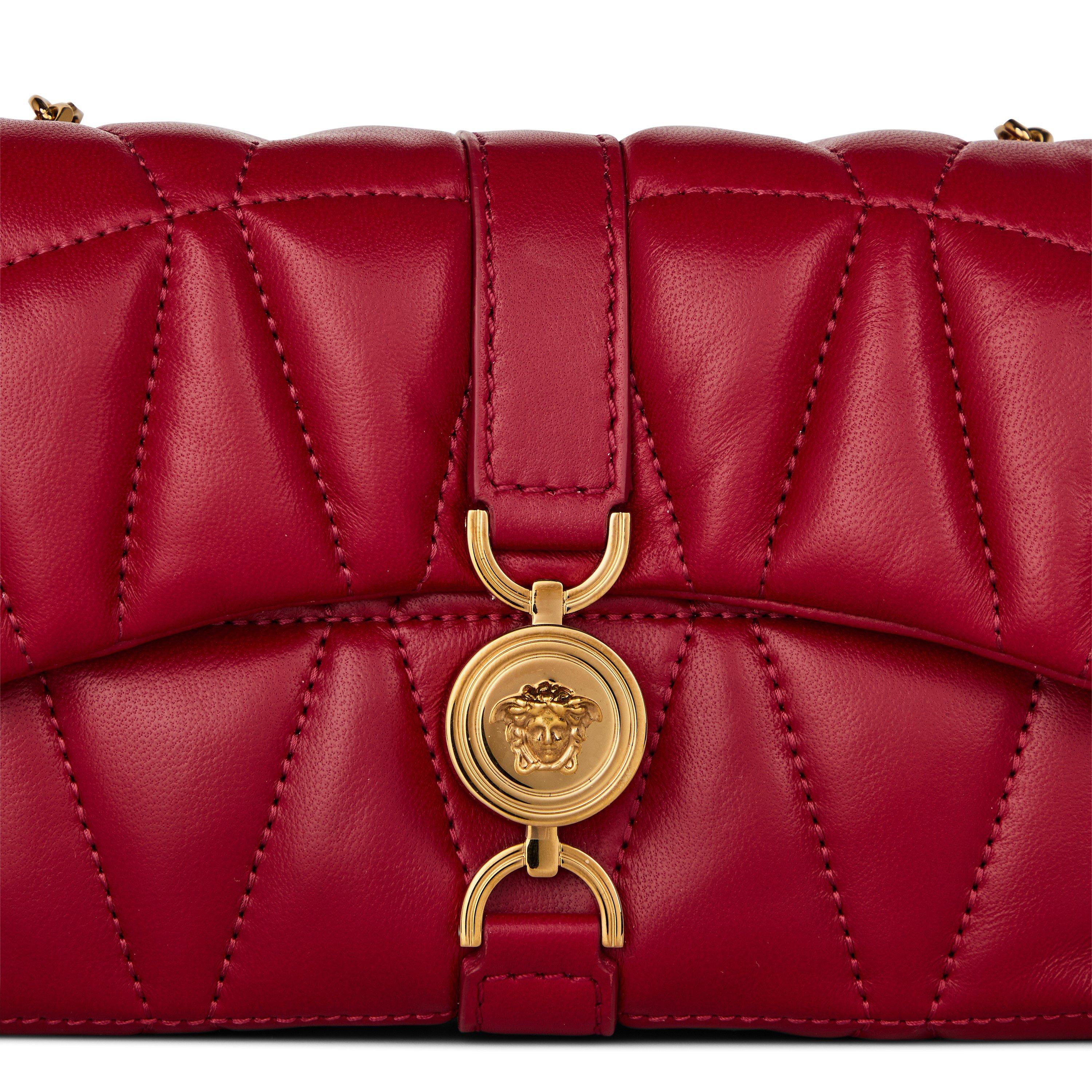 Lipstick Red - Versace - Women's Kleio Quilted Wallet On Chain - 4