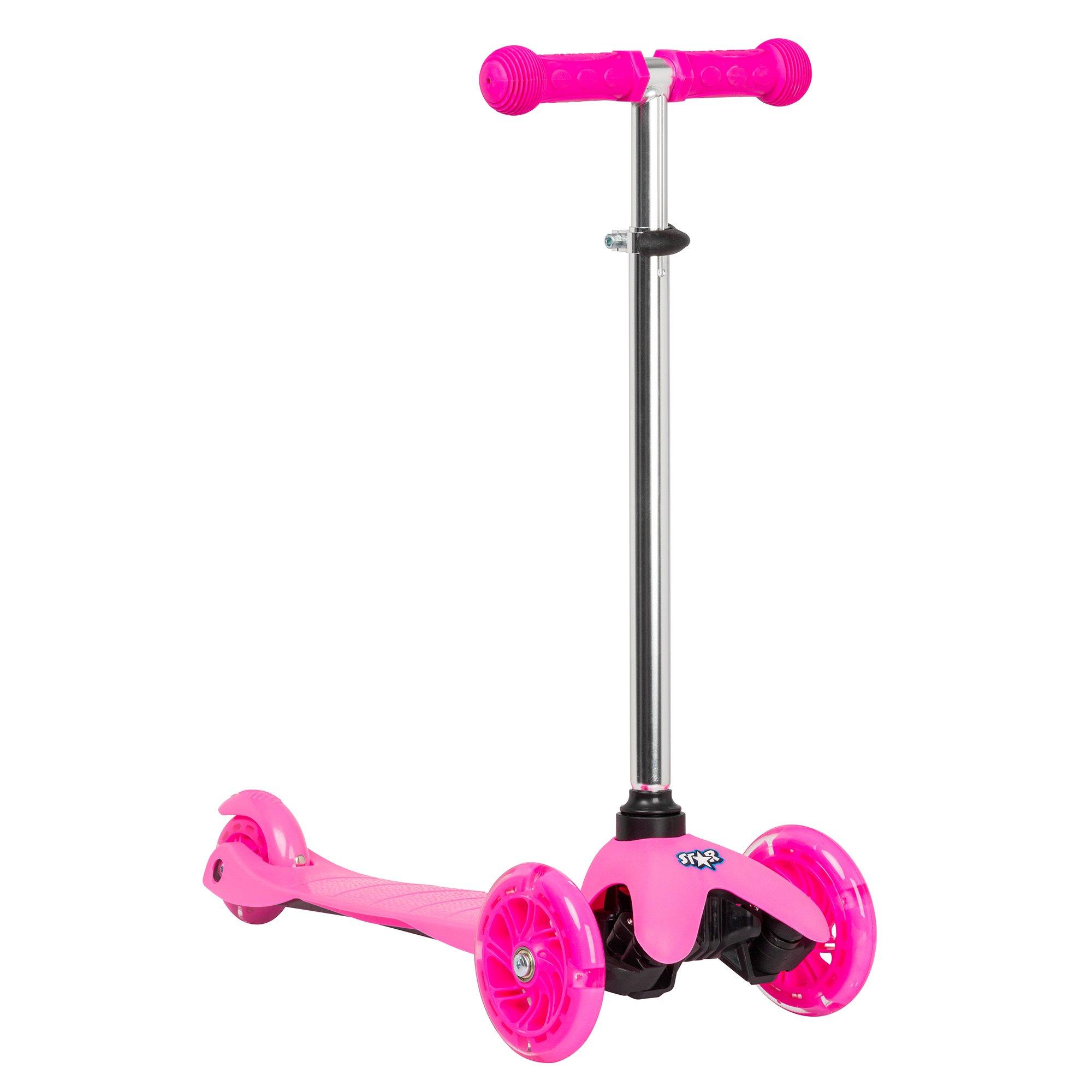 Pink - Star - Light Up Tri-Scooter Children - 1