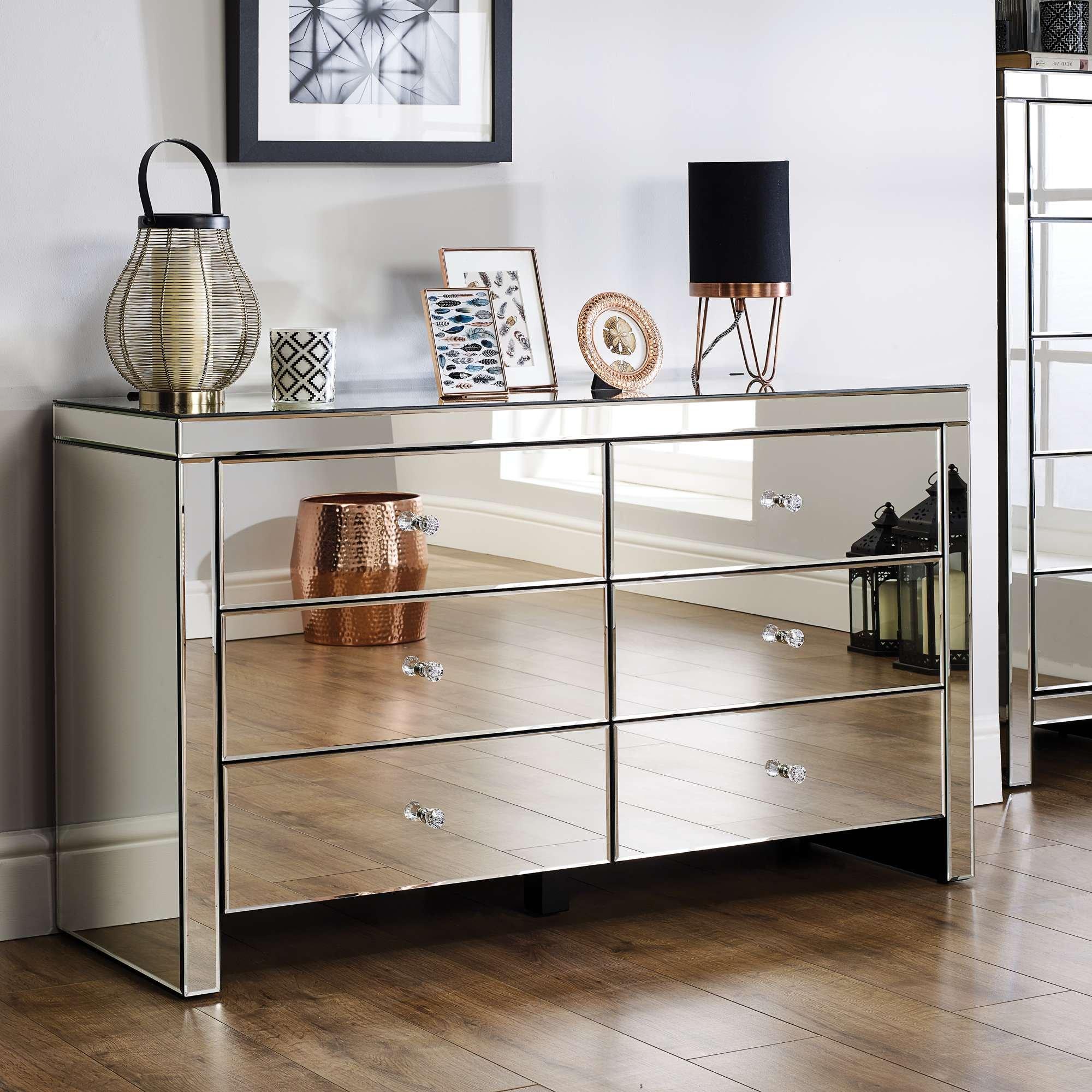 Birlea  Seville 6 Drawer Chest - Glass