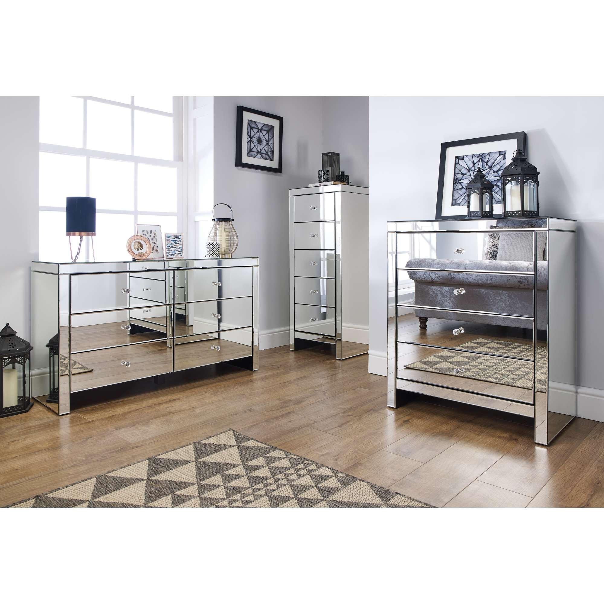 Glass - Birlea - Seville 6 Drawer Chest - 3