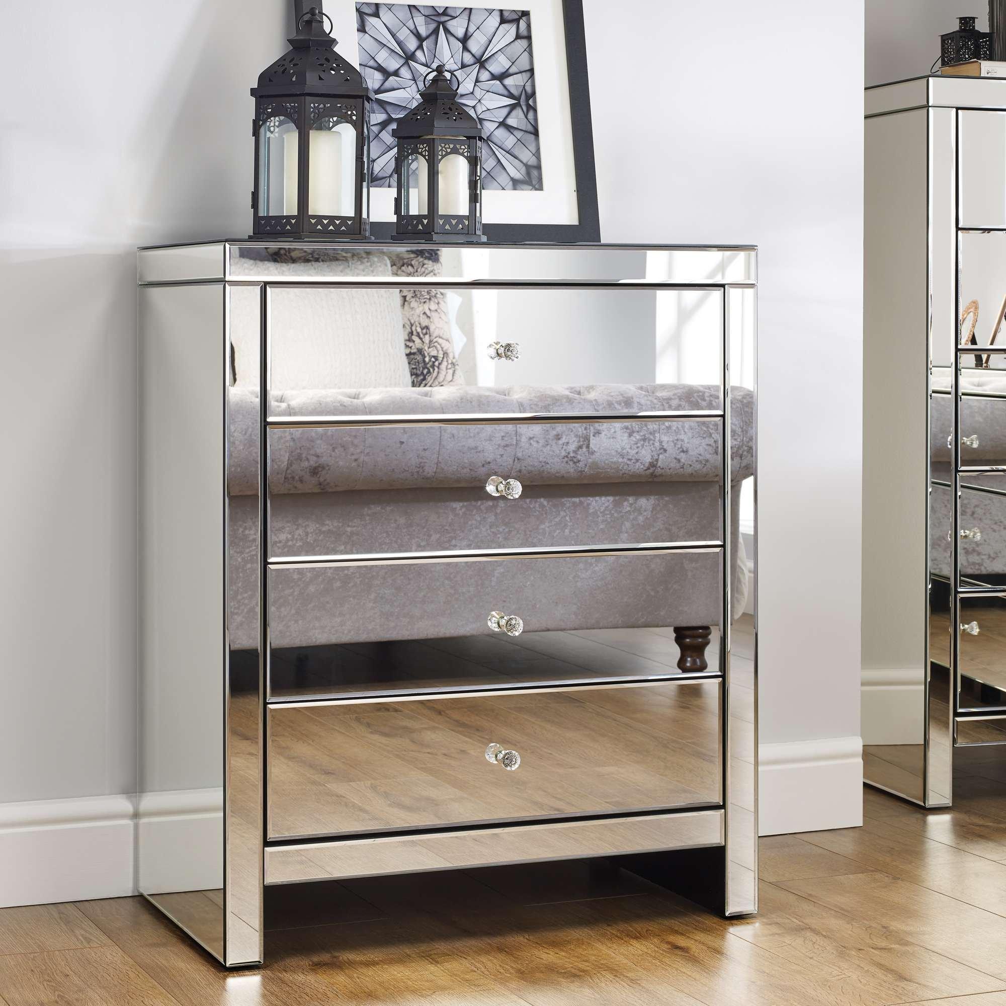 Birlea  Seville 4 Drawer Chest - Glass