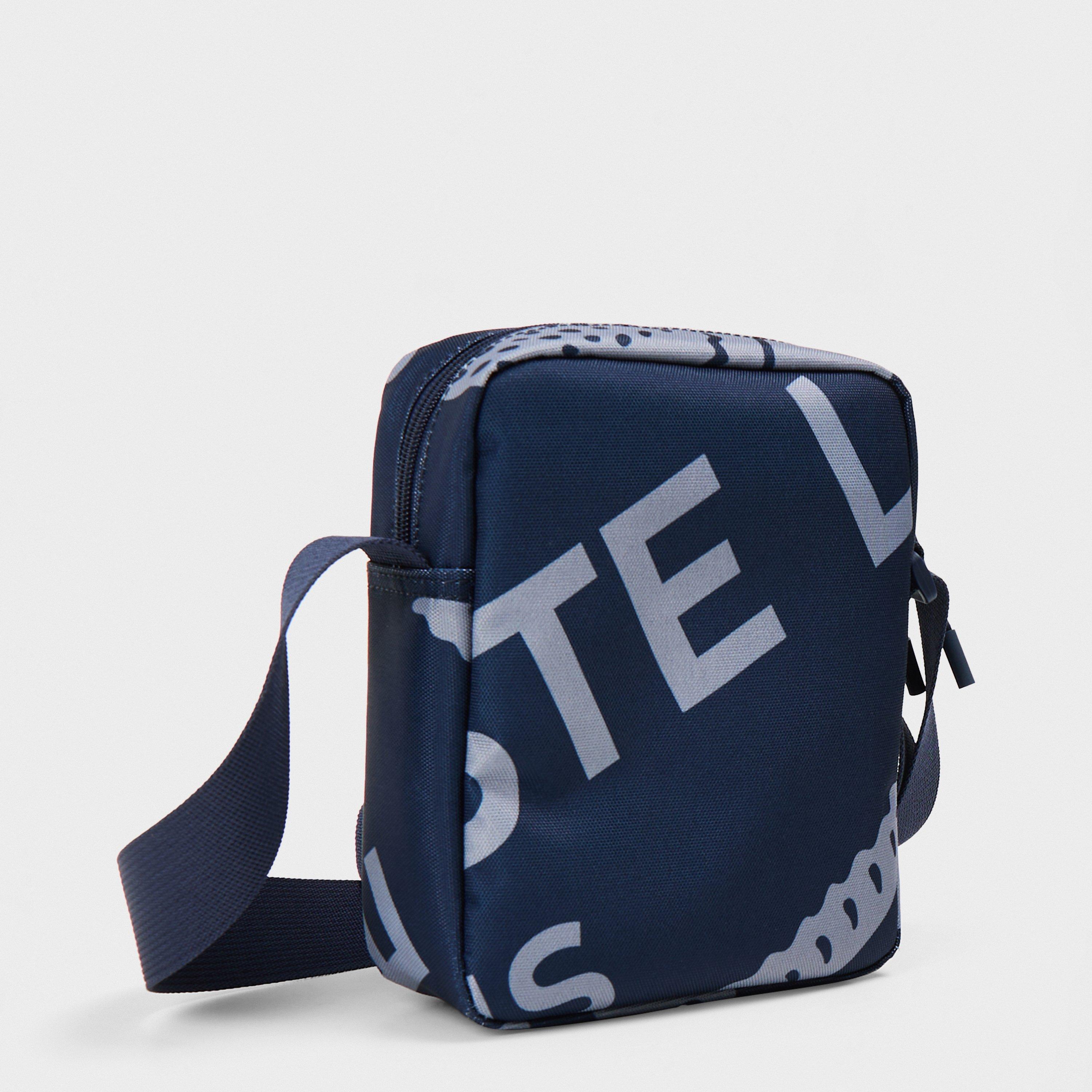 Marine/Grau - Lacoste - Men's Vertical Croc Print Cross Body Bag - 2