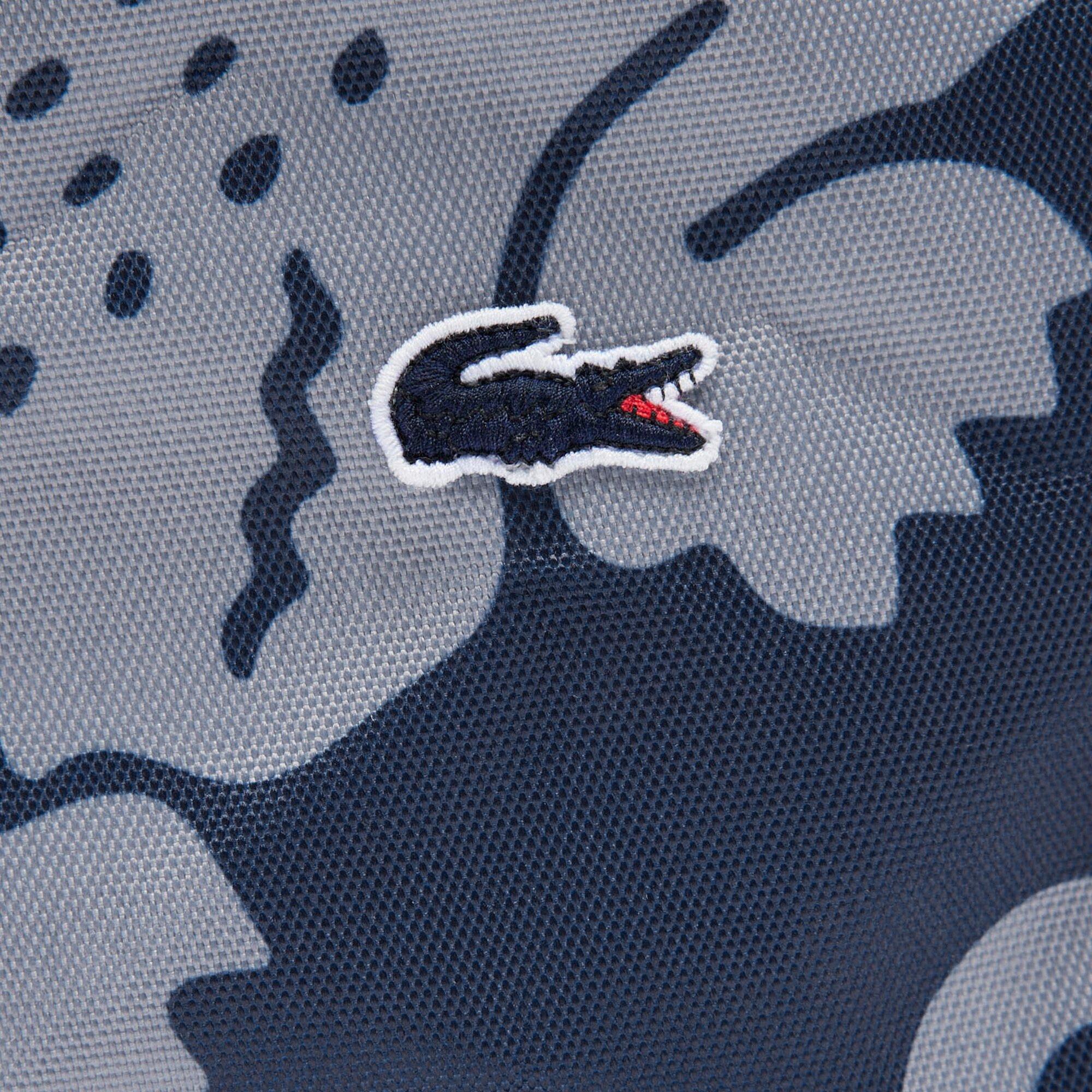 Marine/Grau - Lacoste - Men's Vertical Croc Print Cross Body Bag - 4