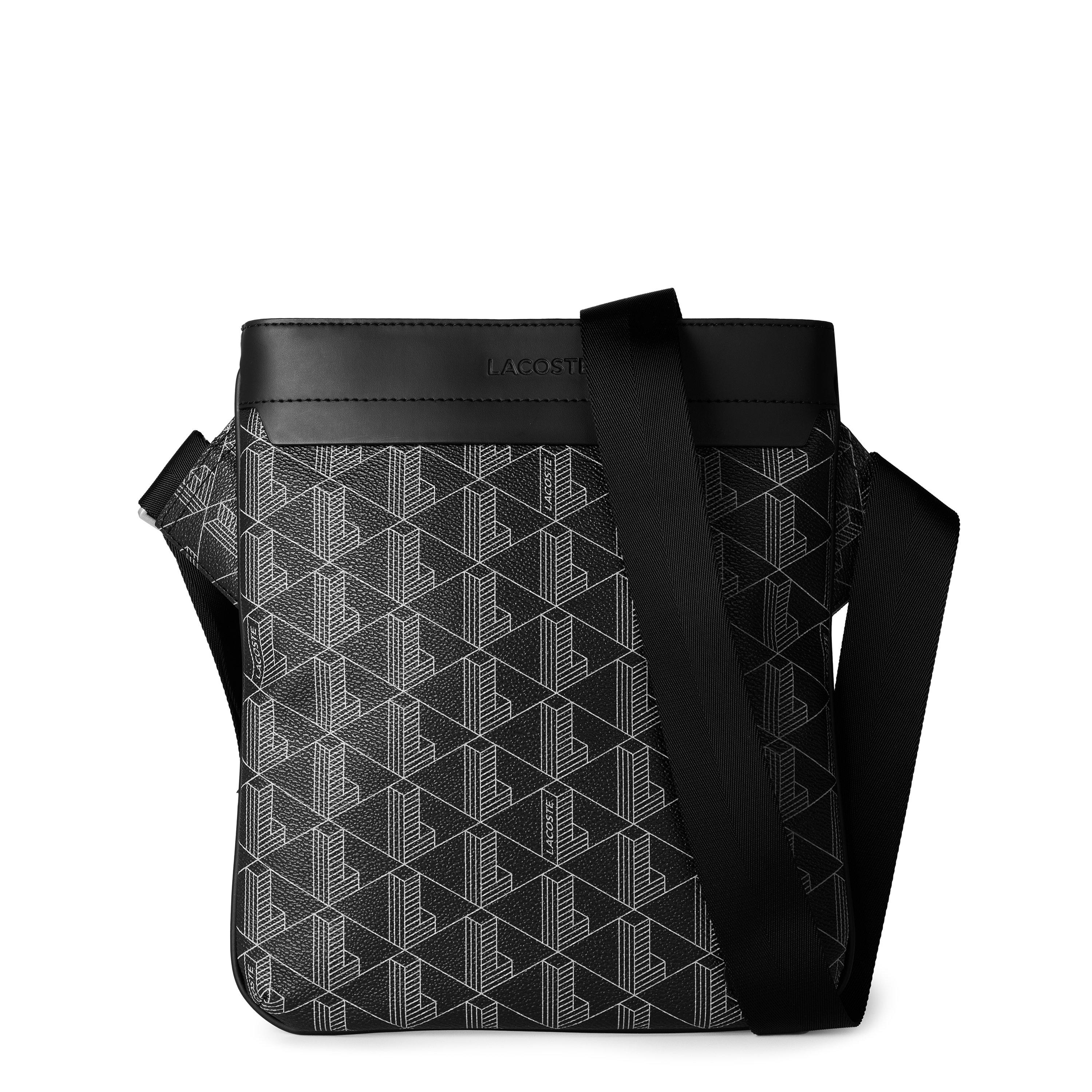 Black Monogram - Lacoste - Men's Blend Cross Body Bag - 1