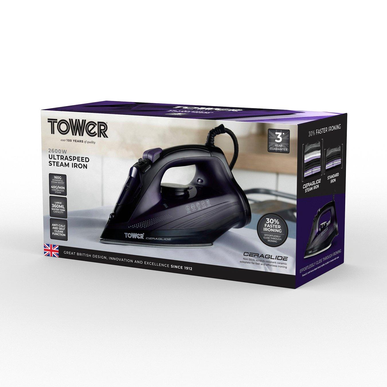 Purple - Tower - 2600W Steam Iron - 10