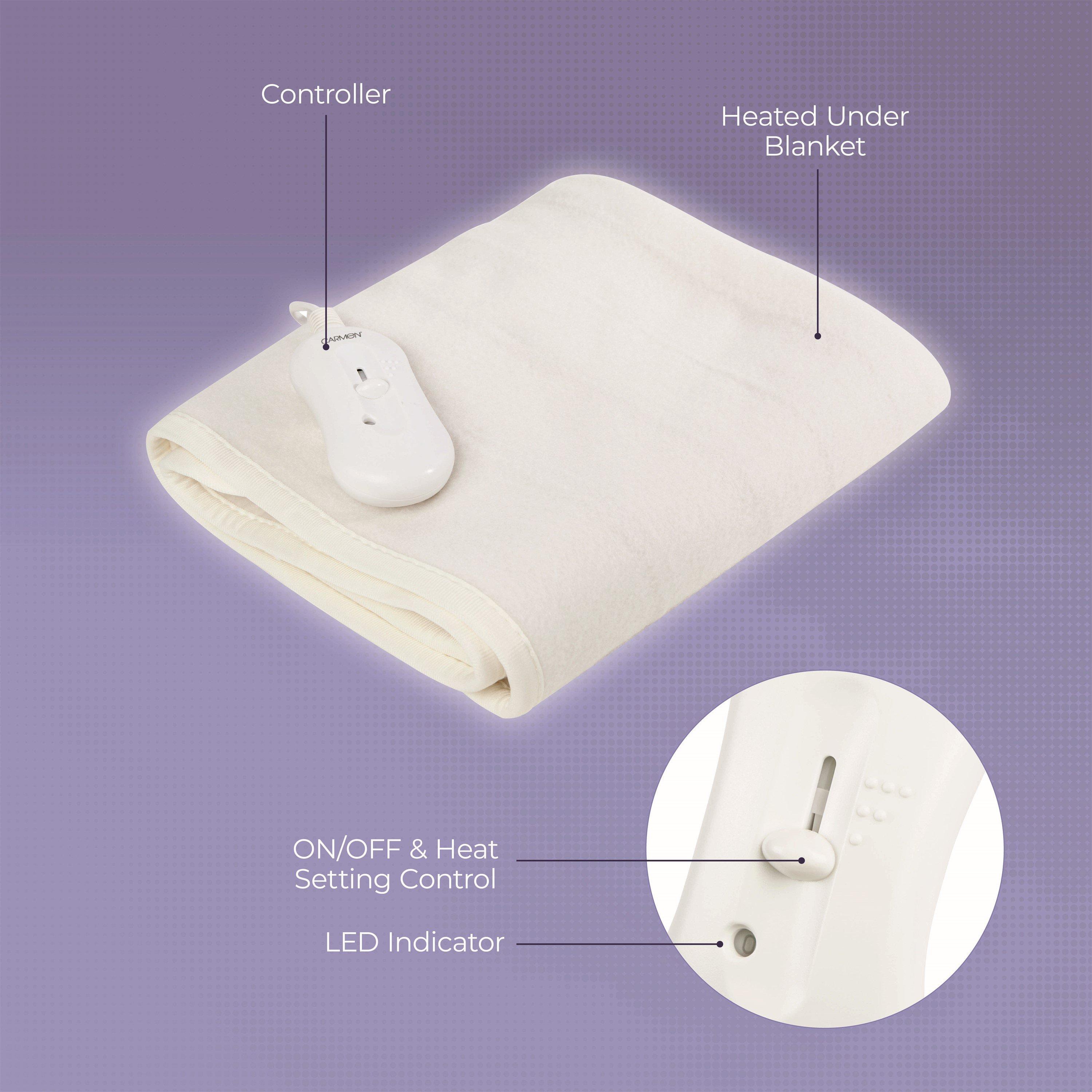 White - Carmen - Kingsize Heated Under Blanket 120x130cm 1 Controll - 7