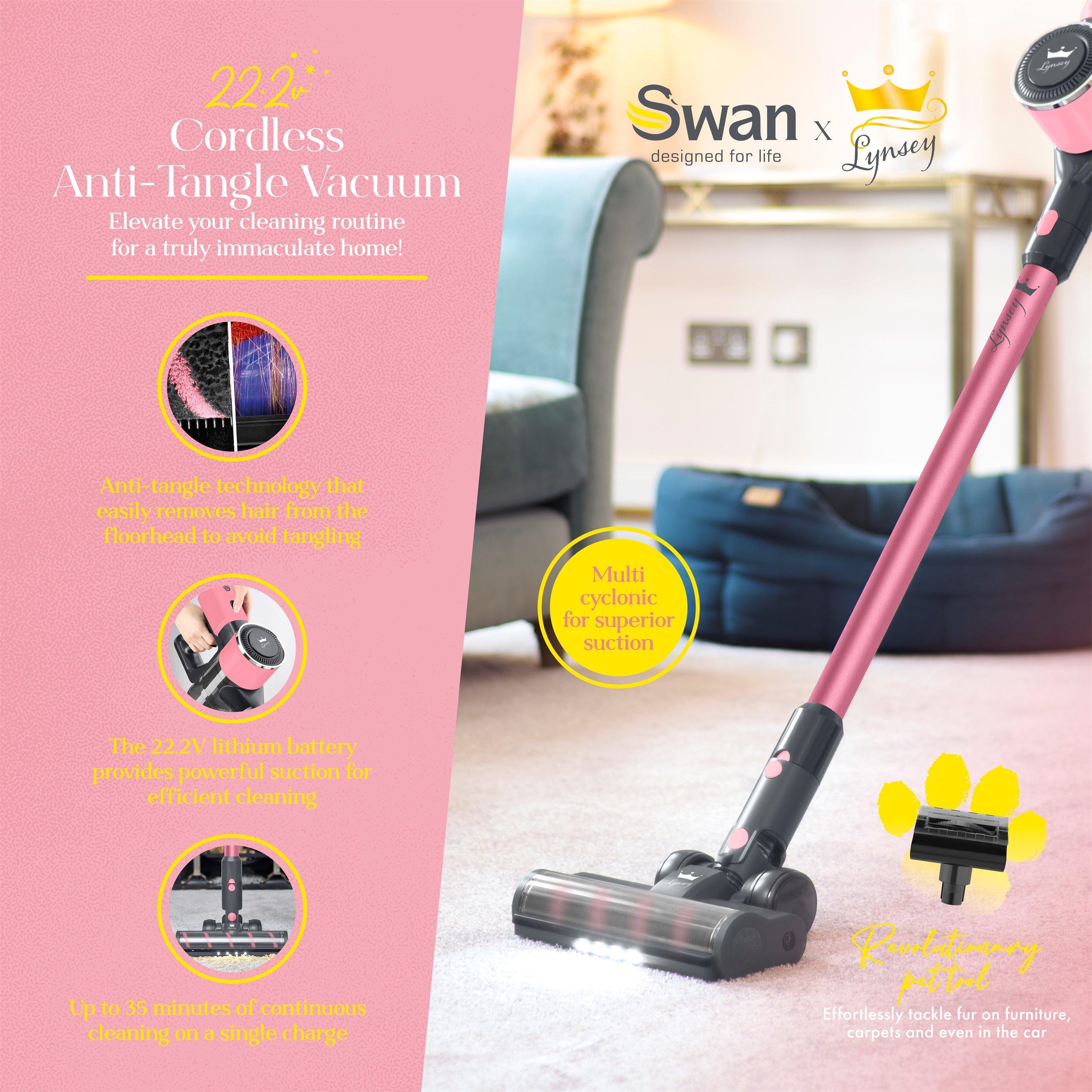 Pink - Swan - Lynsey Queen of Clean 22.2V Cordless Anti Tangle V - 3