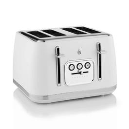 Swan Serenity 4 Slice Toaster White Matt Finish with Ch