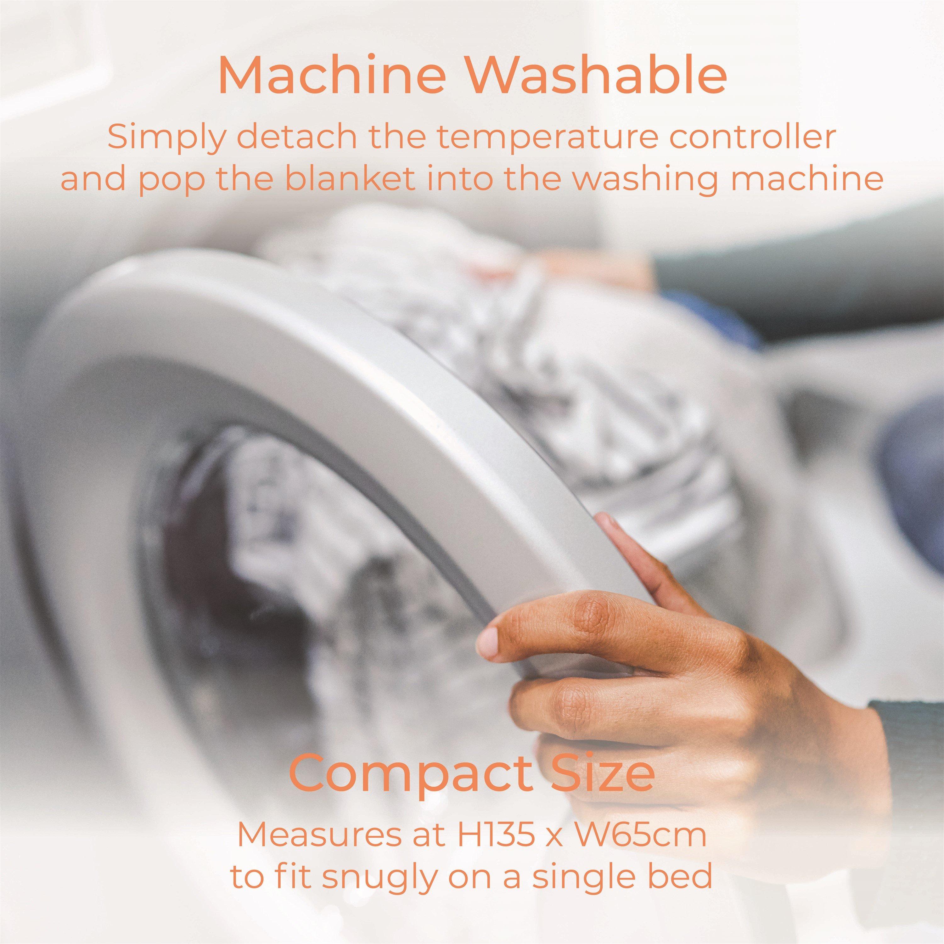 White - Carmen - Full Size Single Heated Under Blanket with Overhea - 6