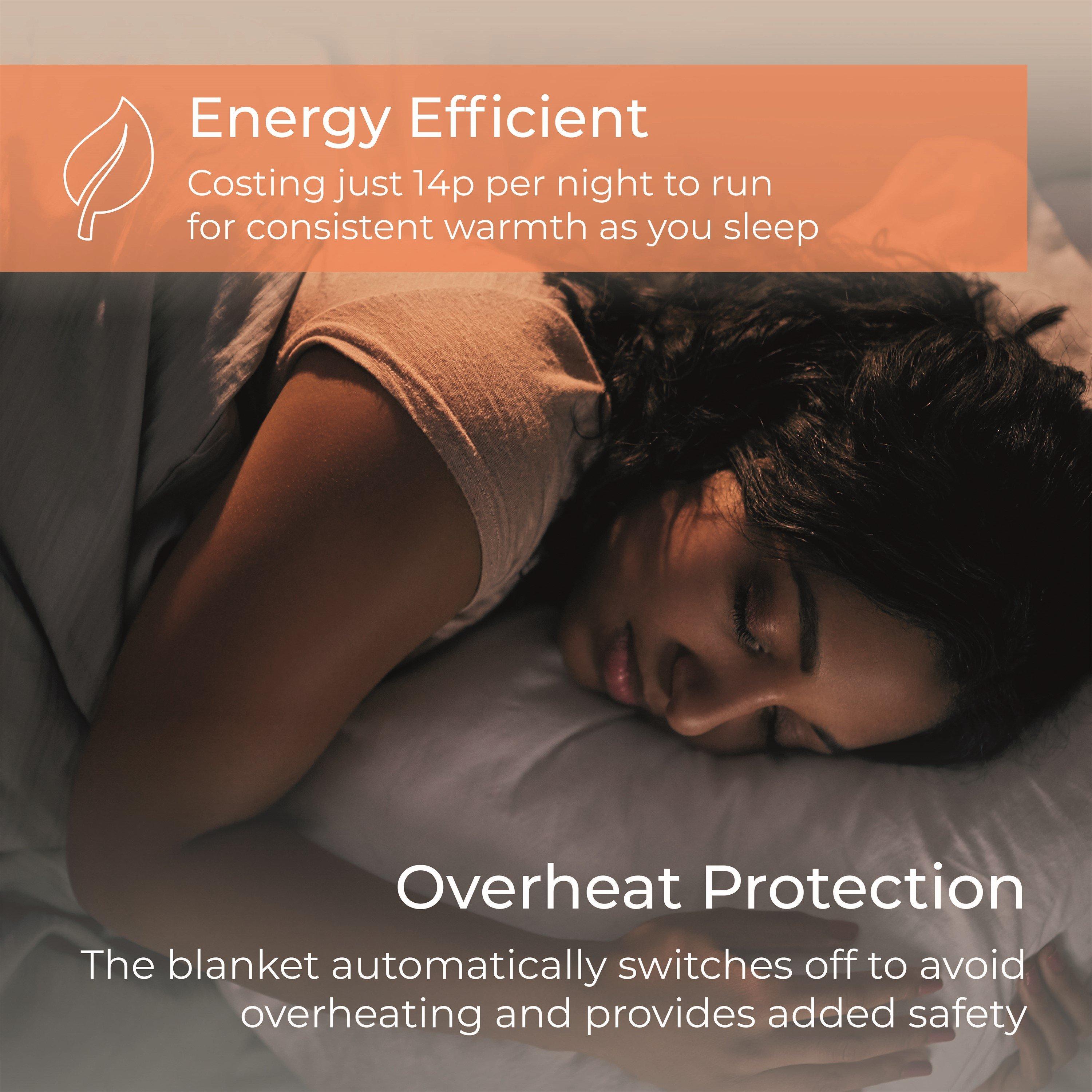 White - Carmen - Full Size Kingsize Heated Under Blanket White - 5