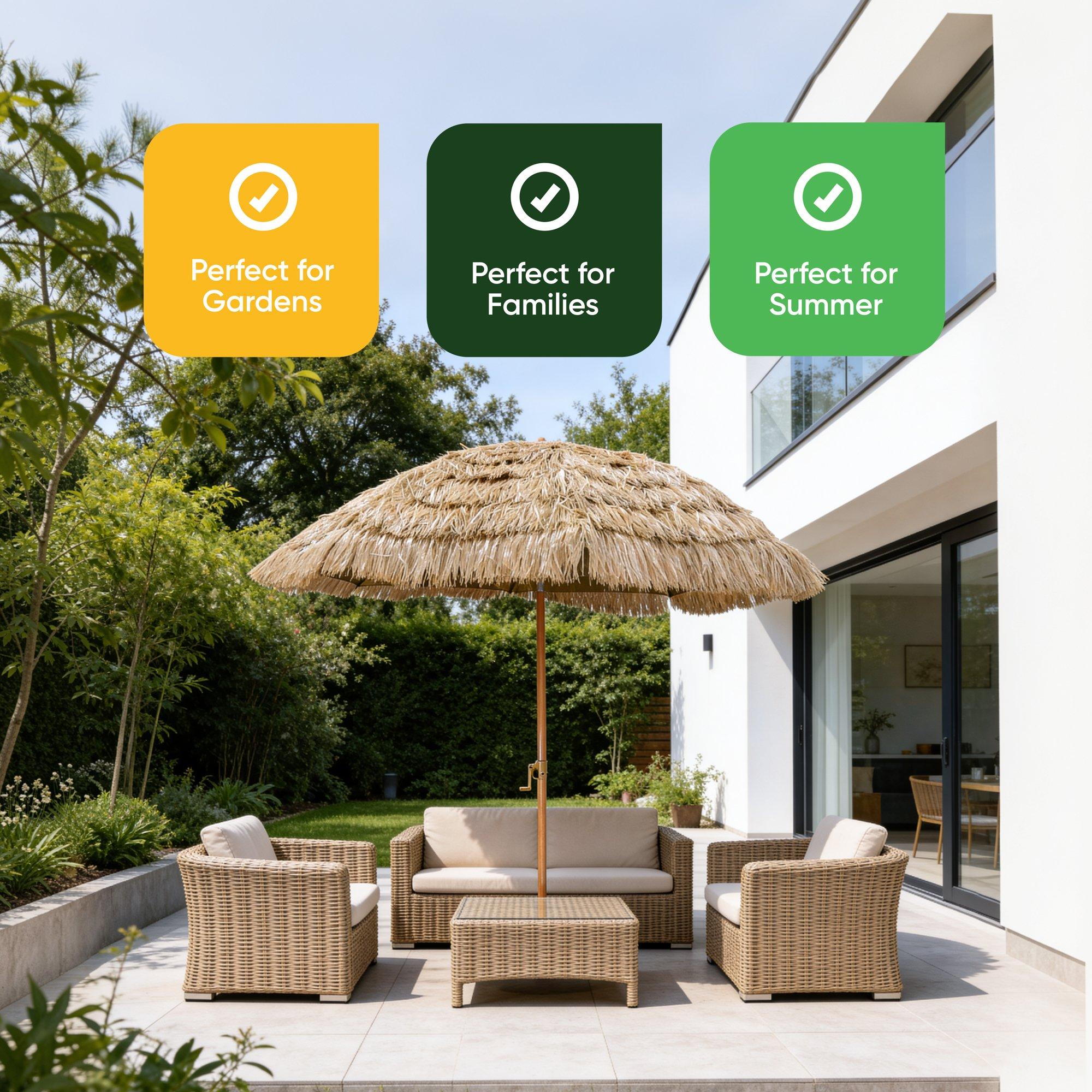 Brown - Streetwize - Straw Beach Umbrella - 5