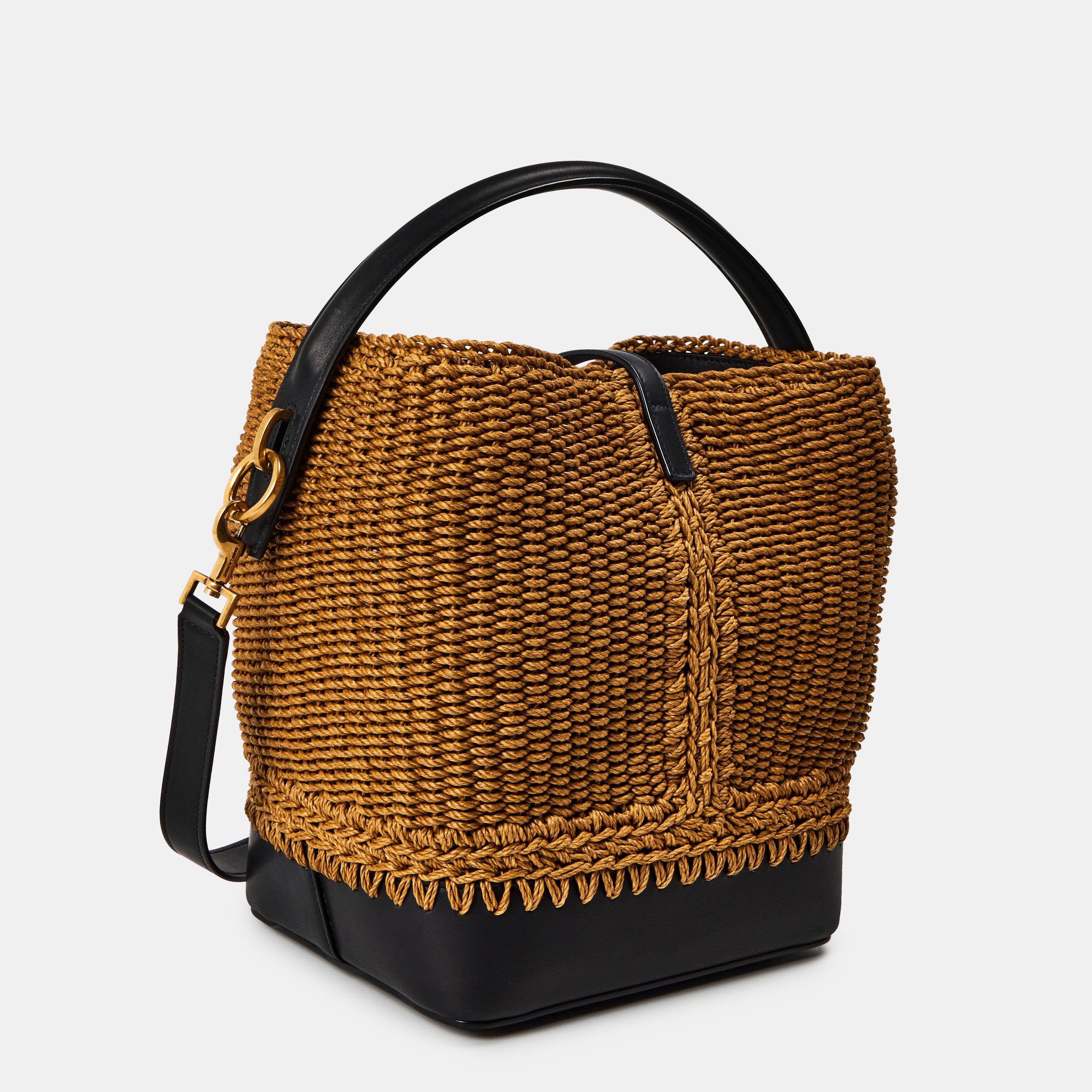 Natural Brown - Saint Laurent - Women's Raffia Bucket Bags - 2