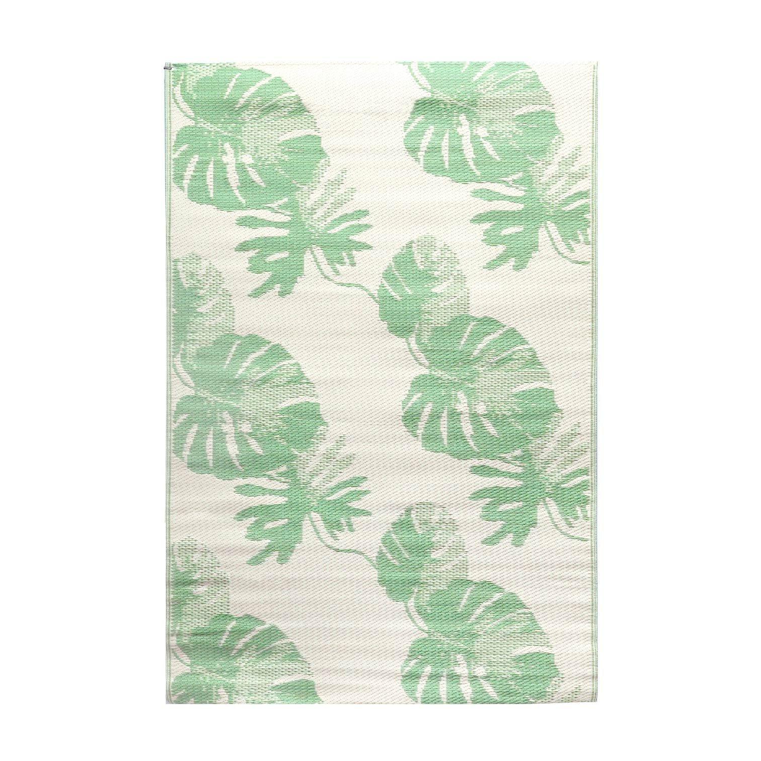 Green/Cream - Streetwize - Bali Palm Outdoor Rug -120cm x 180cm - 1
