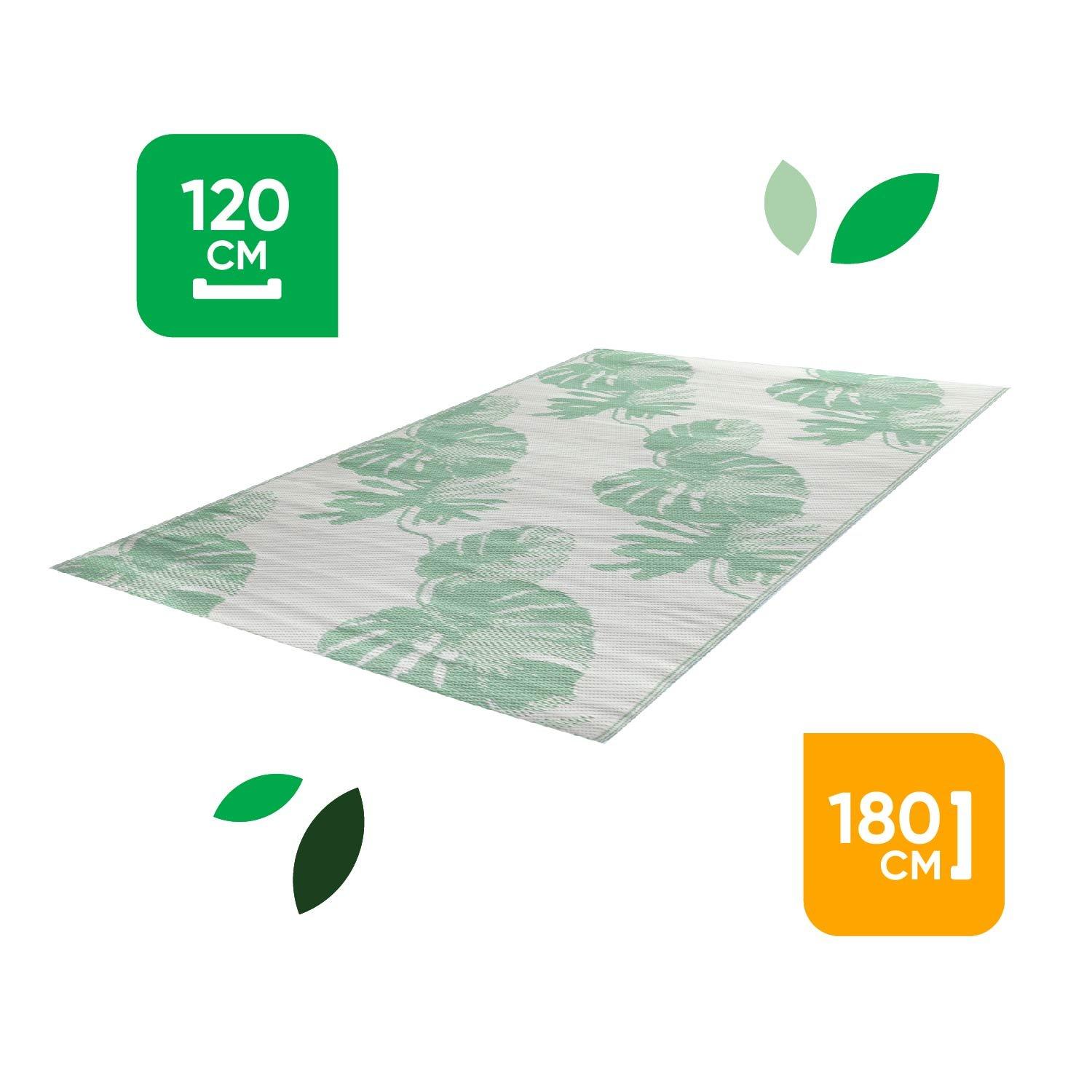 Green/Cream - Streetwize - Bali Palm Outdoor Rug -120cm x 180cm - 2