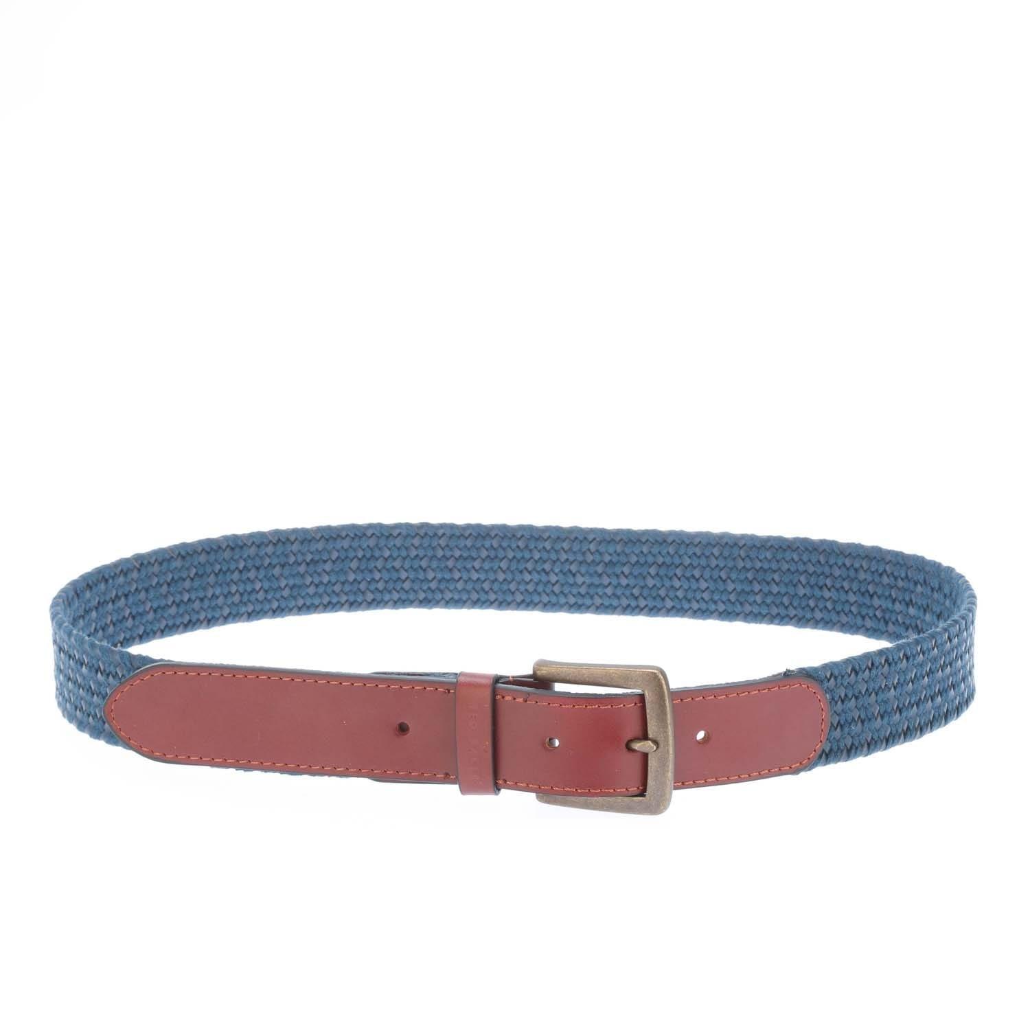 Navy - Ted Baker - Galan Leather Woven Belt - 1