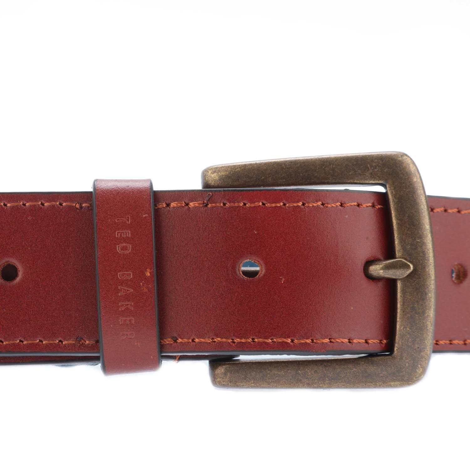 Navy - Ted Baker - Galan Leather Woven Belt - 3