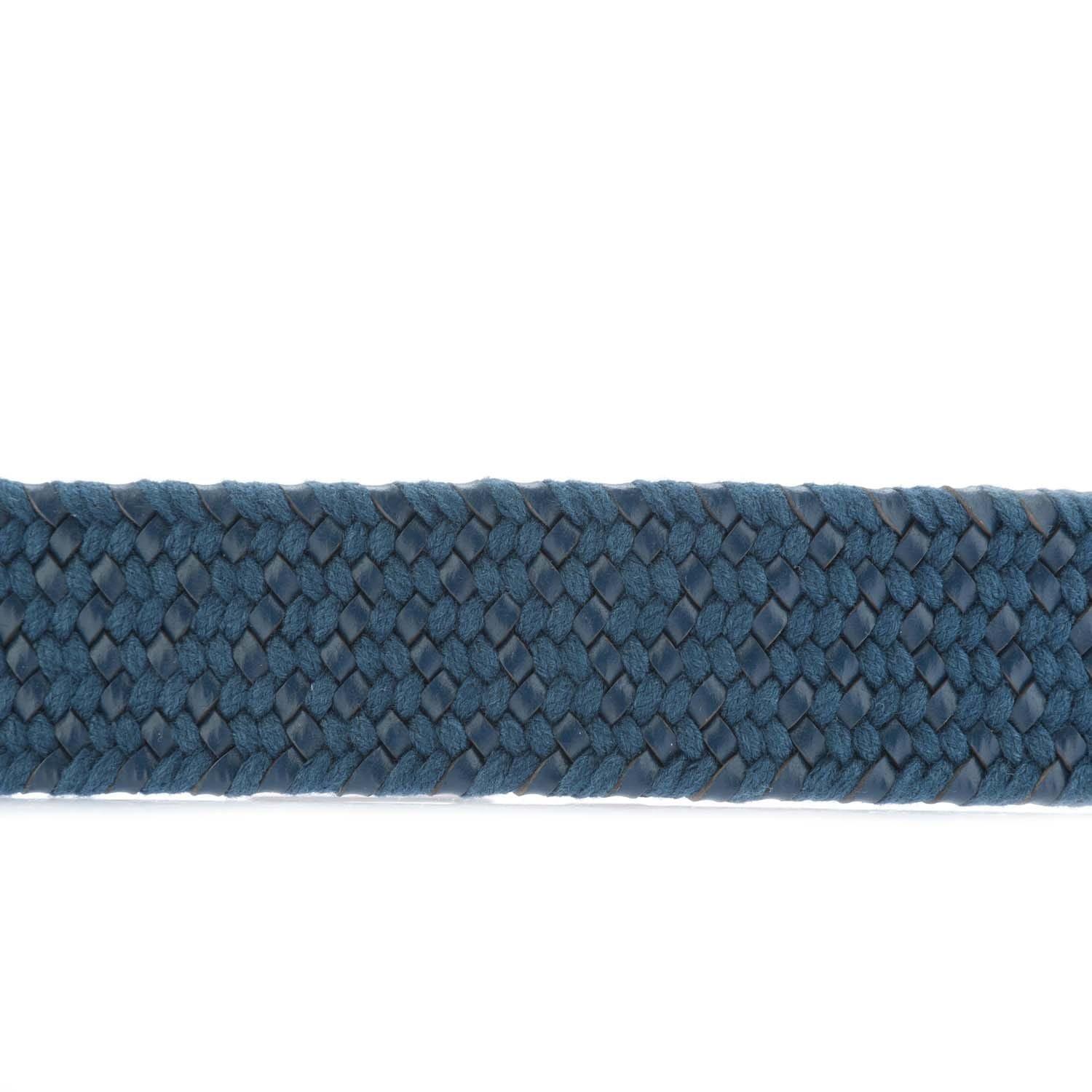 Navy - Ted Baker - Galan Leather Woven Belt - 4
