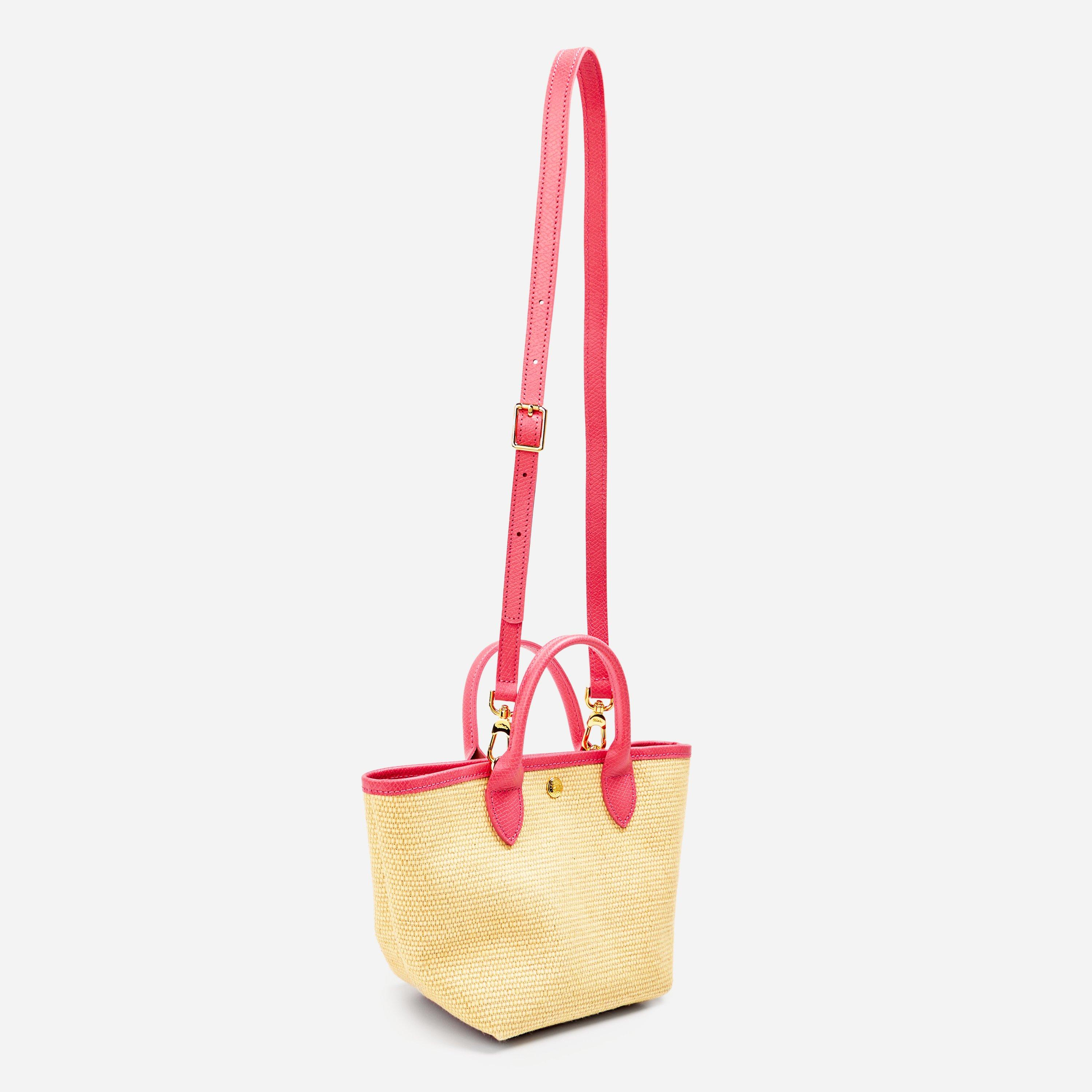 Blush - Longchamp - Women's Panier Extra Small Tote Straw Bag - 2