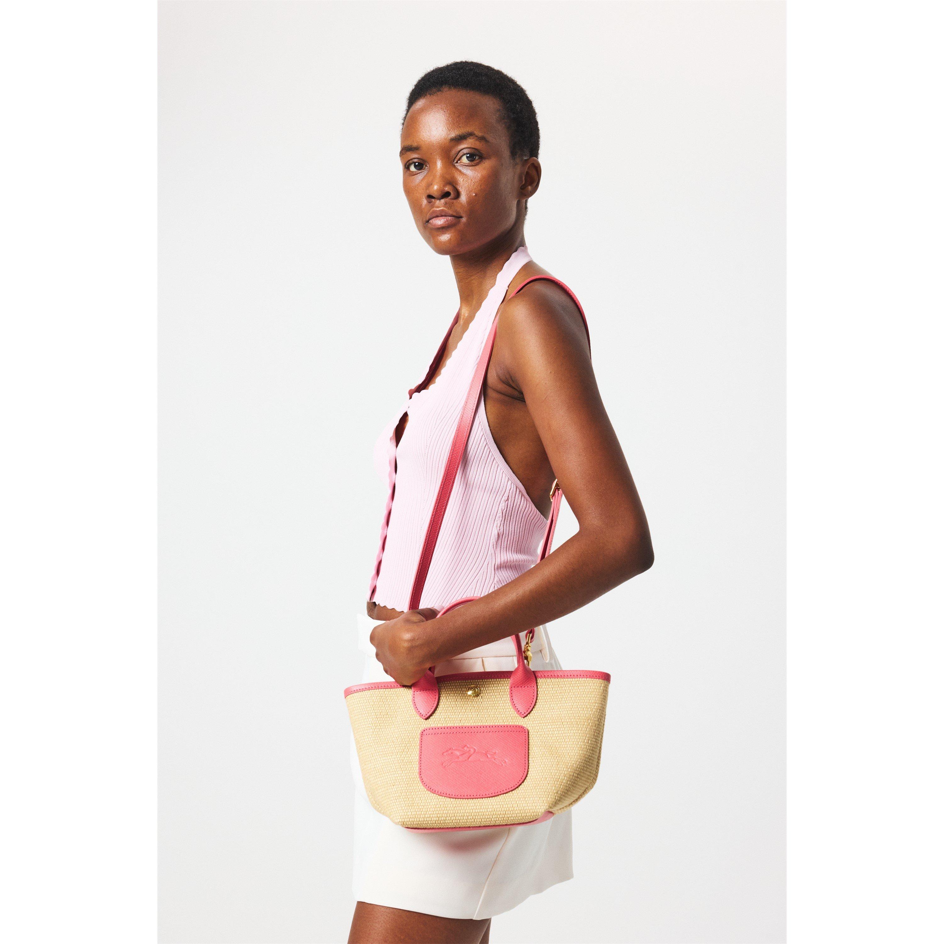 Blush - Longchamp - Women's Panier Extra Small Tote Straw Bag - 3