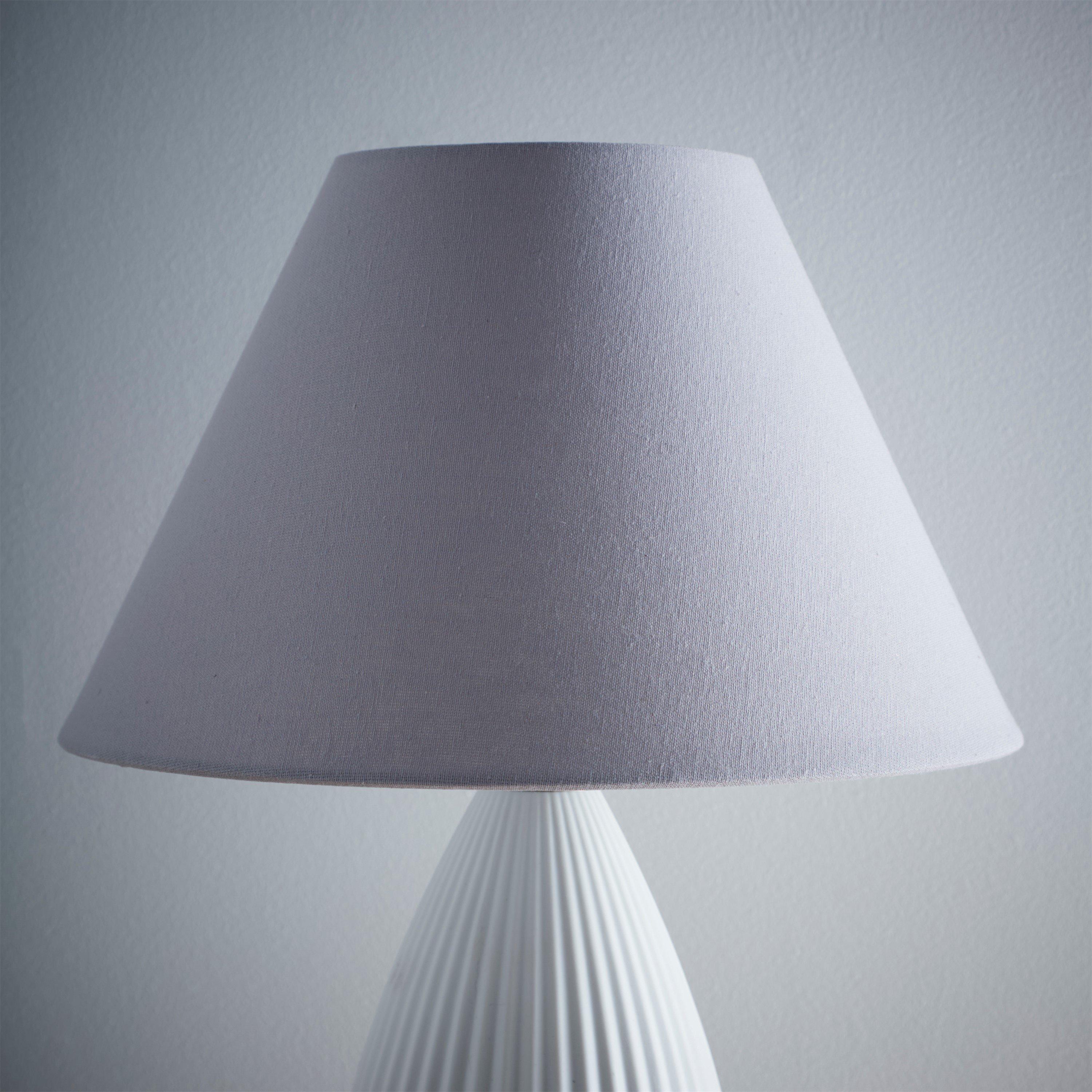 Grey - K Living - Traditional Grey Cotton Coolie Lampshade - 1