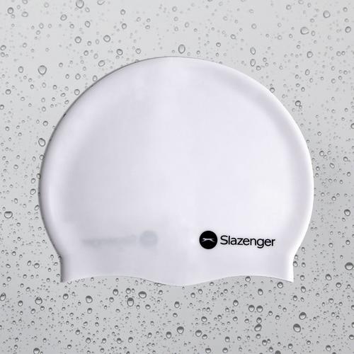 White - Slazenger - Silicone Swimming Cap Adults - 1