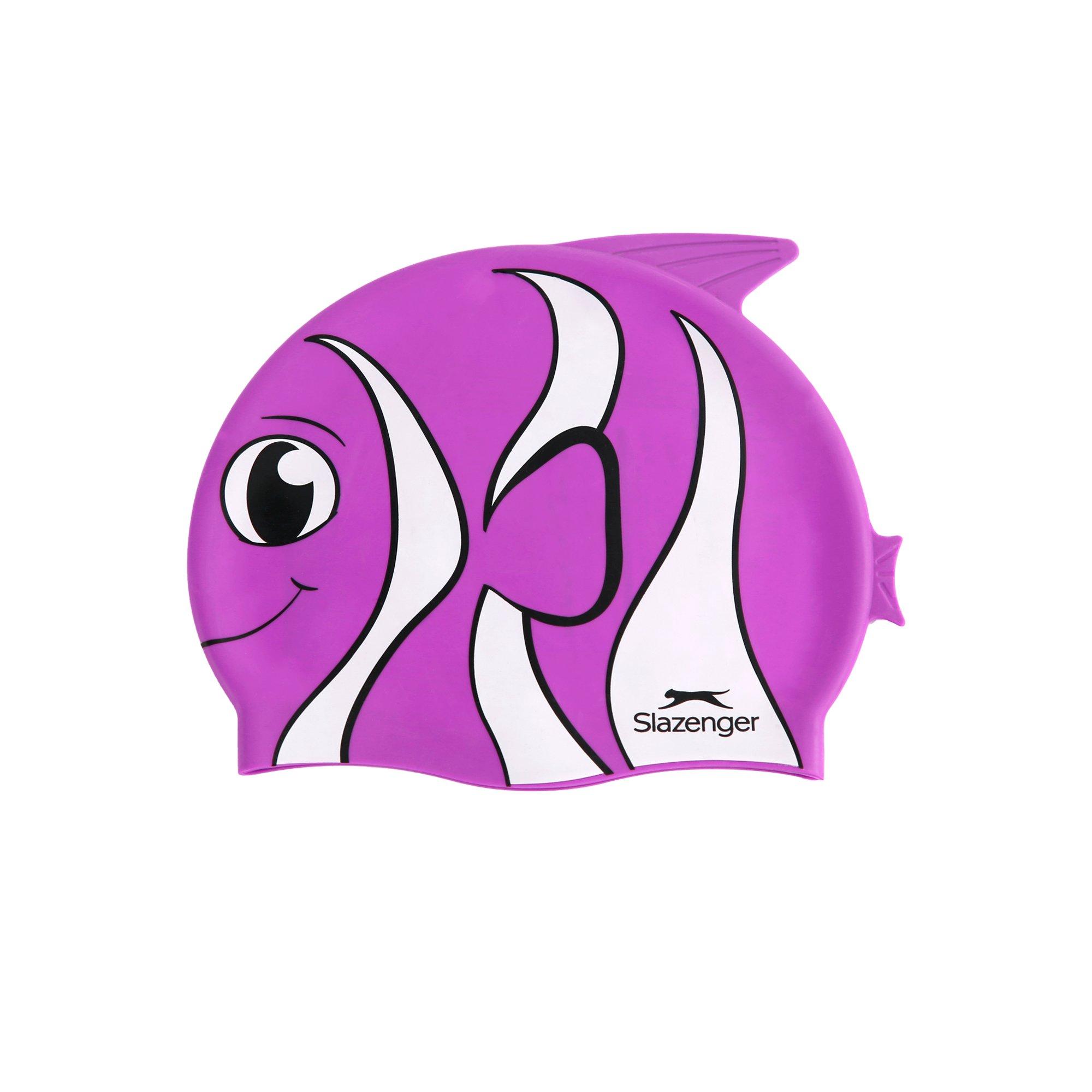 Pink Fish - Slazenger - Fish Print Silicone Swimming Cap Childrens - 1