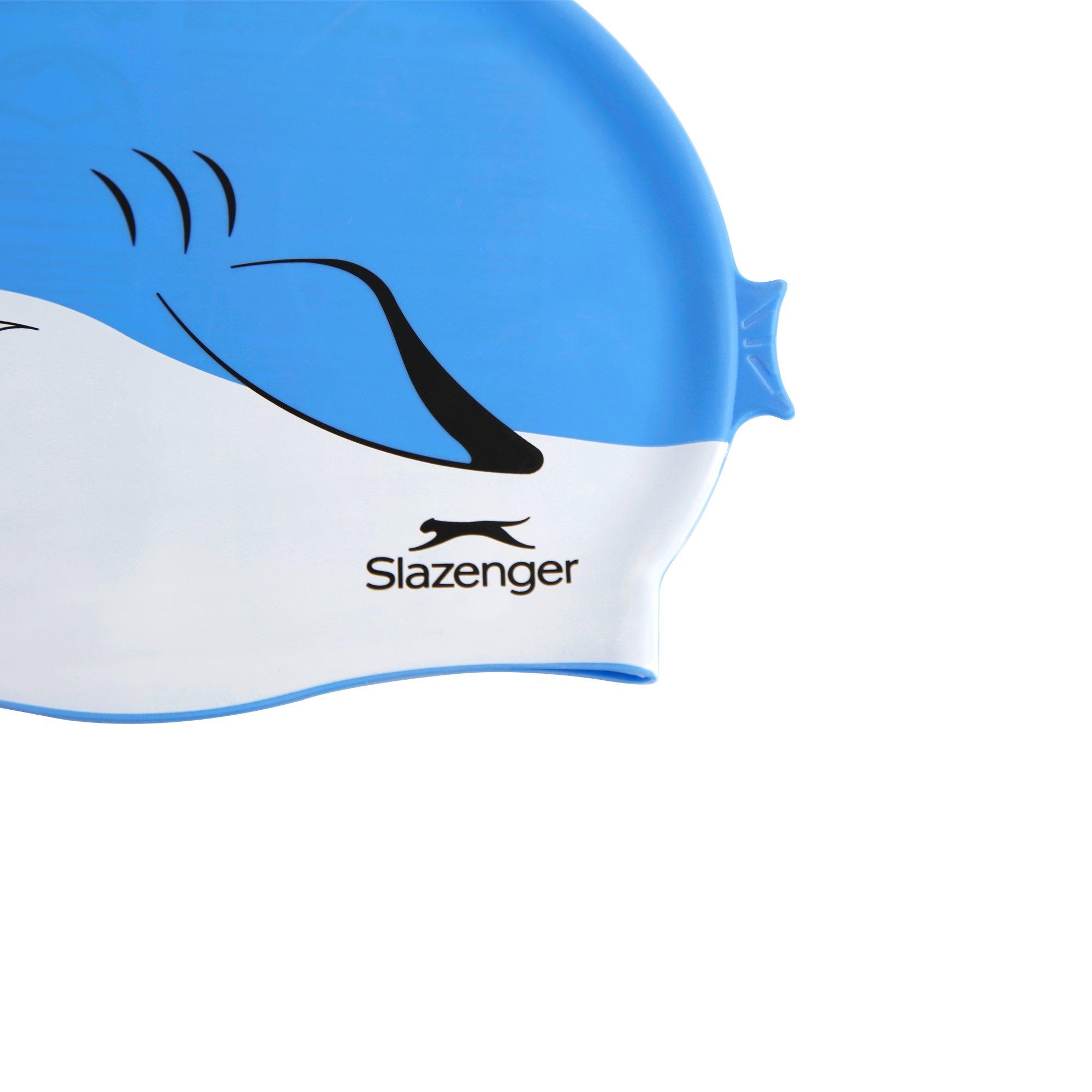 Pesce blu - Slazenger - Fish Print Silicone Swimming Cap Childrens - 5