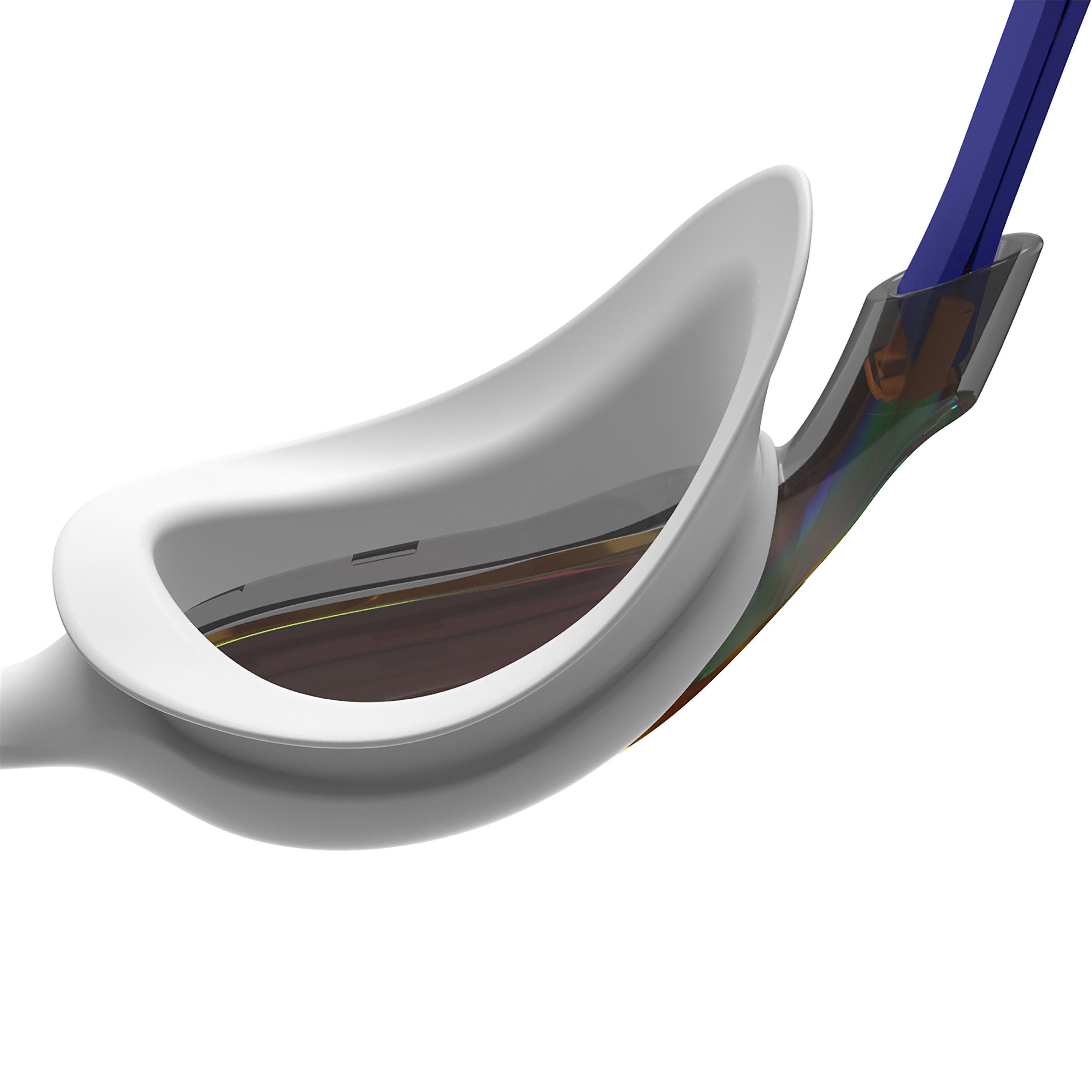 Weiß/Kobalt - Speedo - Adults Vue Mirrored White Training Goggles - 2