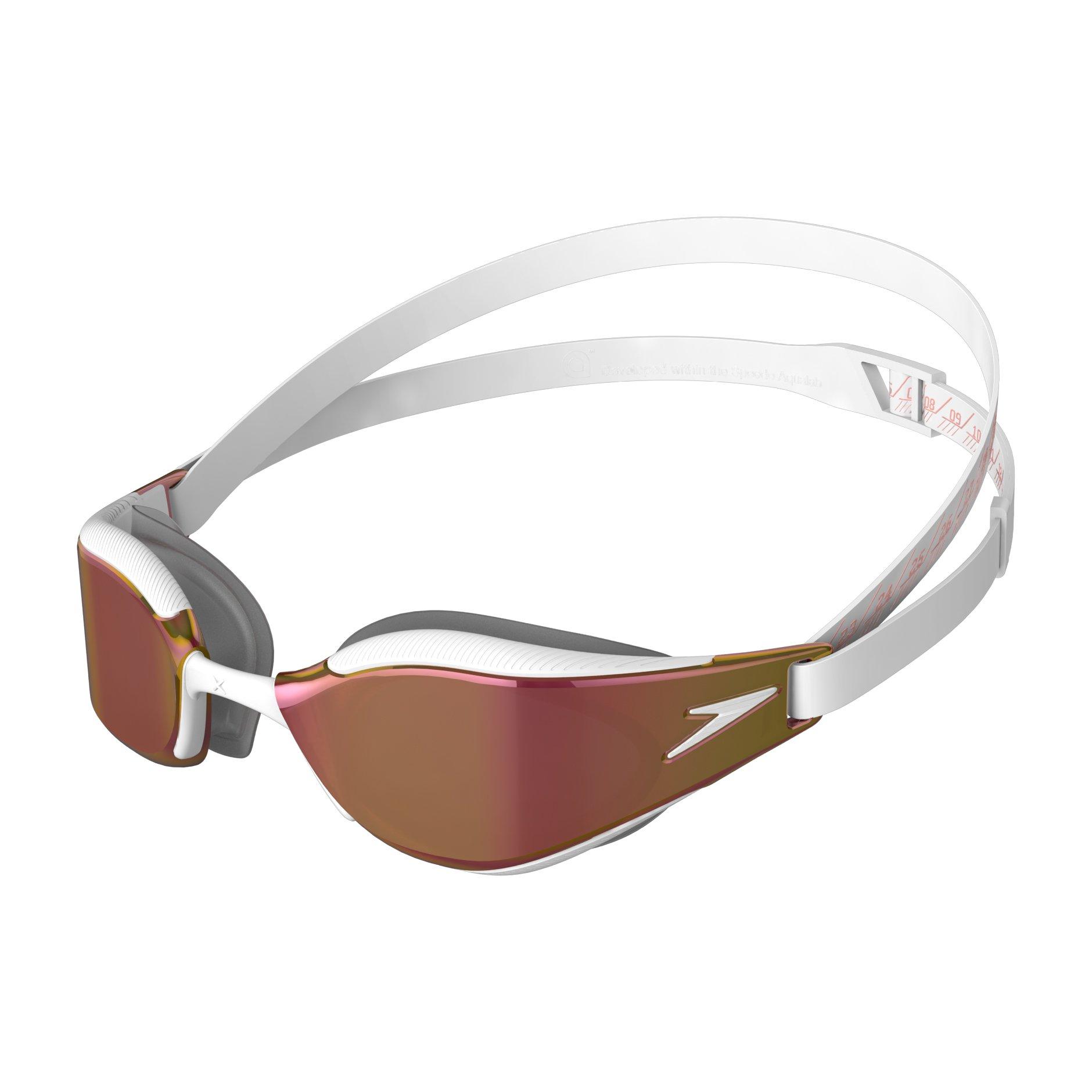 Wht/Grey/RGold - Speedo - Adults Race Goggles - 1