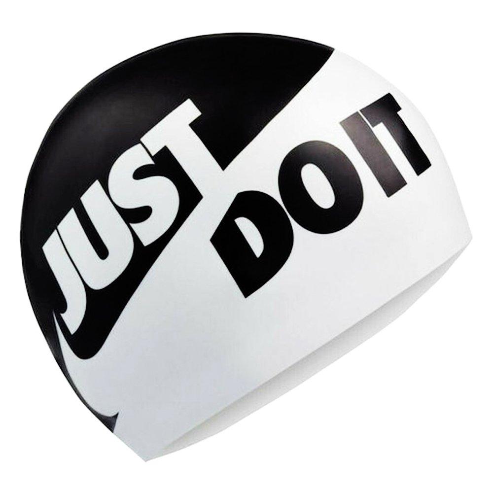 Black/White - Nike - Just Do It Swimming Cap Mens - 1