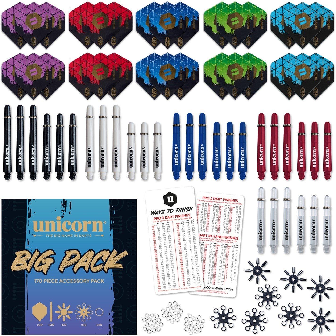 Multi - Unicorn Darts - 170-Piece Darts Accessory Value Pack - 1