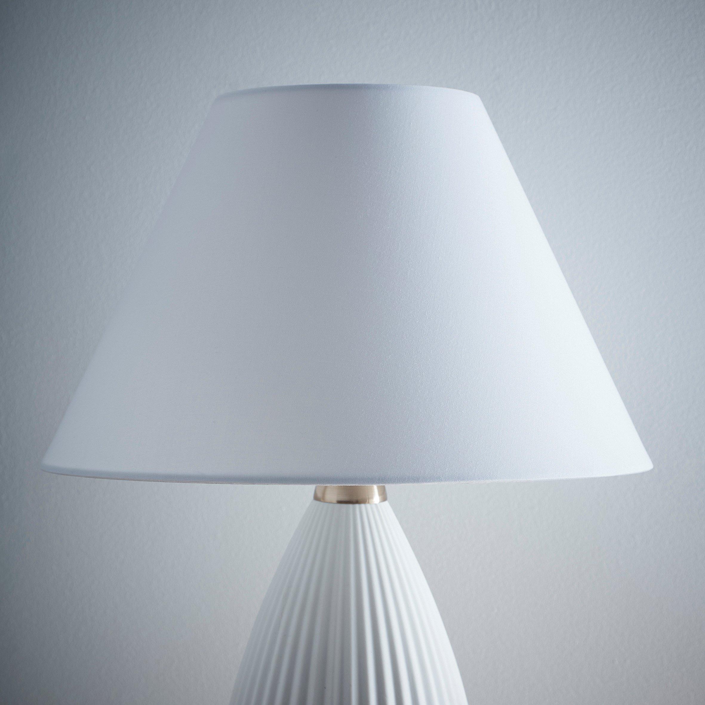 K Living  Textured Linen Fabric Coolie Lampshade White - Large