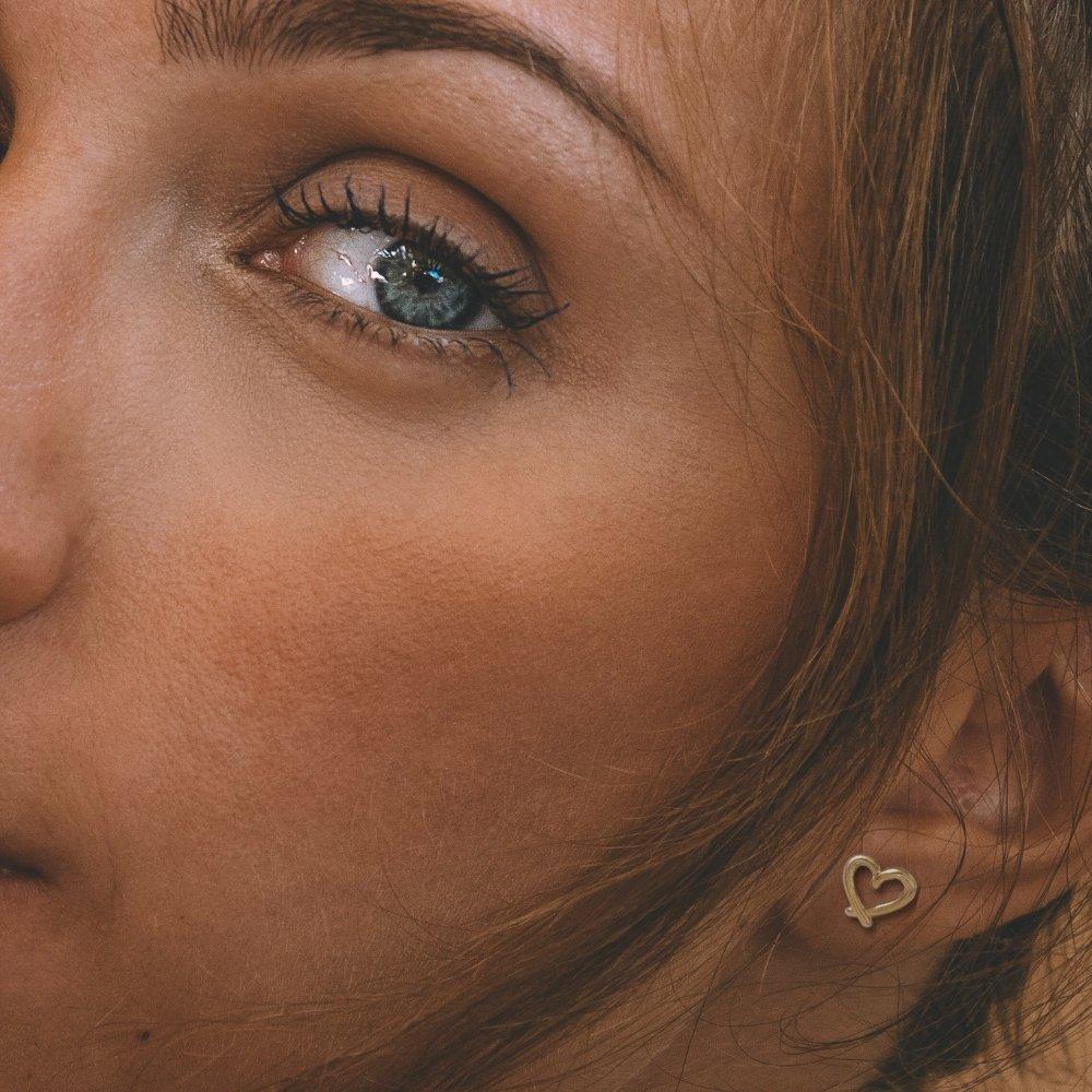 Gold - Aye Do Gifts - My Heart Gold Stud Earrings 1586-NP - 2