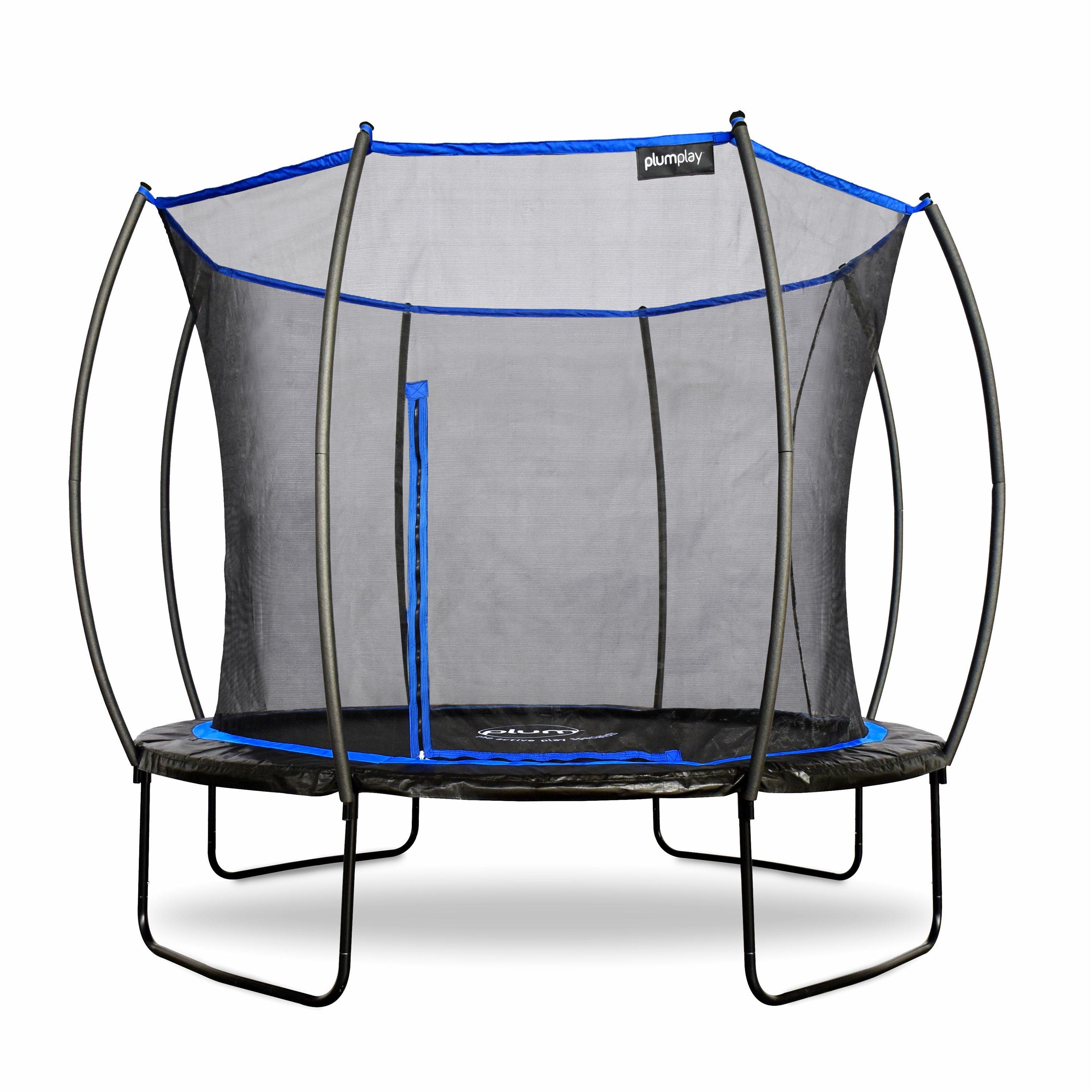 Blue - Plum Play - Plum 10ft Deluxe Springsafe Trampoline & Enclosure