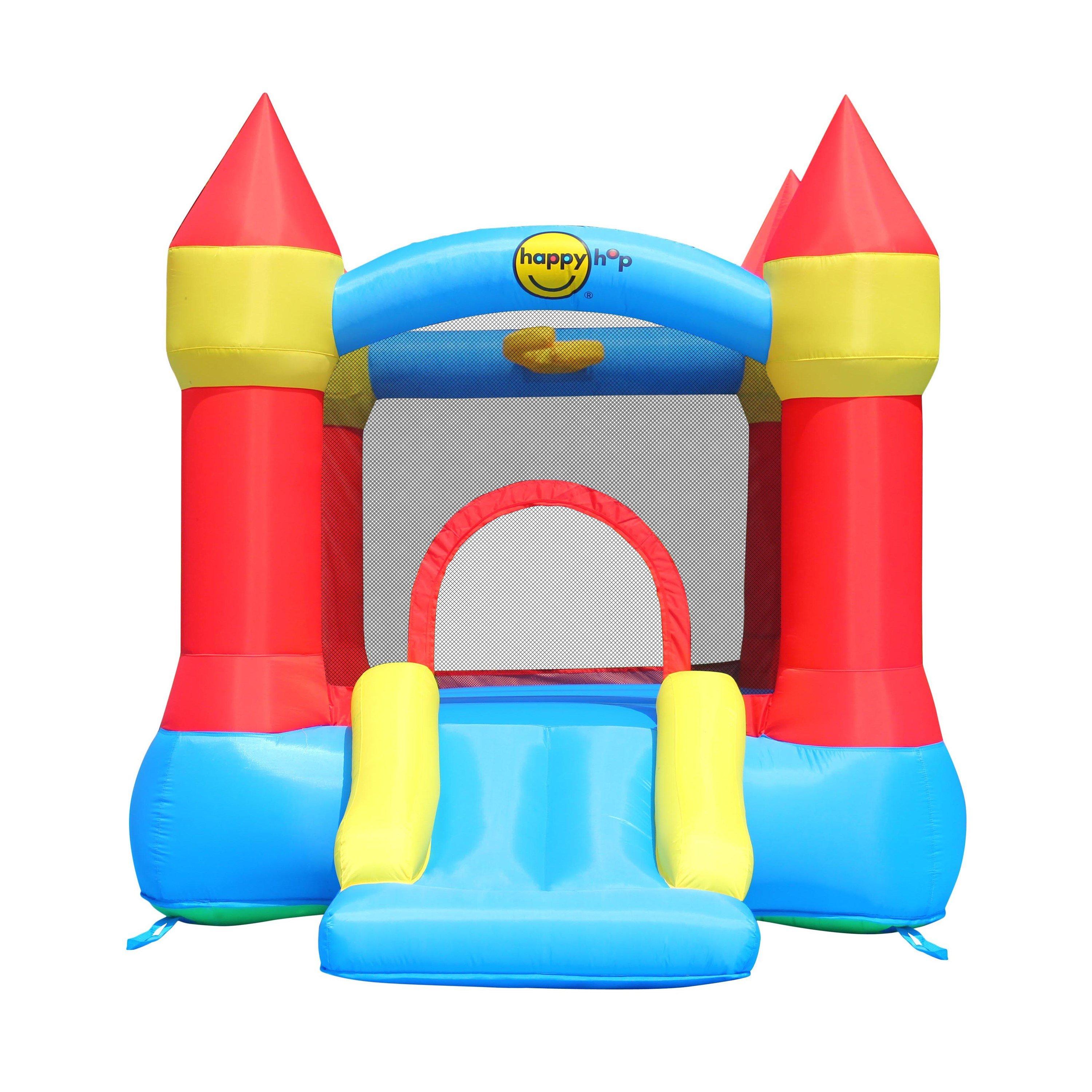 Multi - Happy Hop - Castle Bouncer with Slide and Hoop - 2