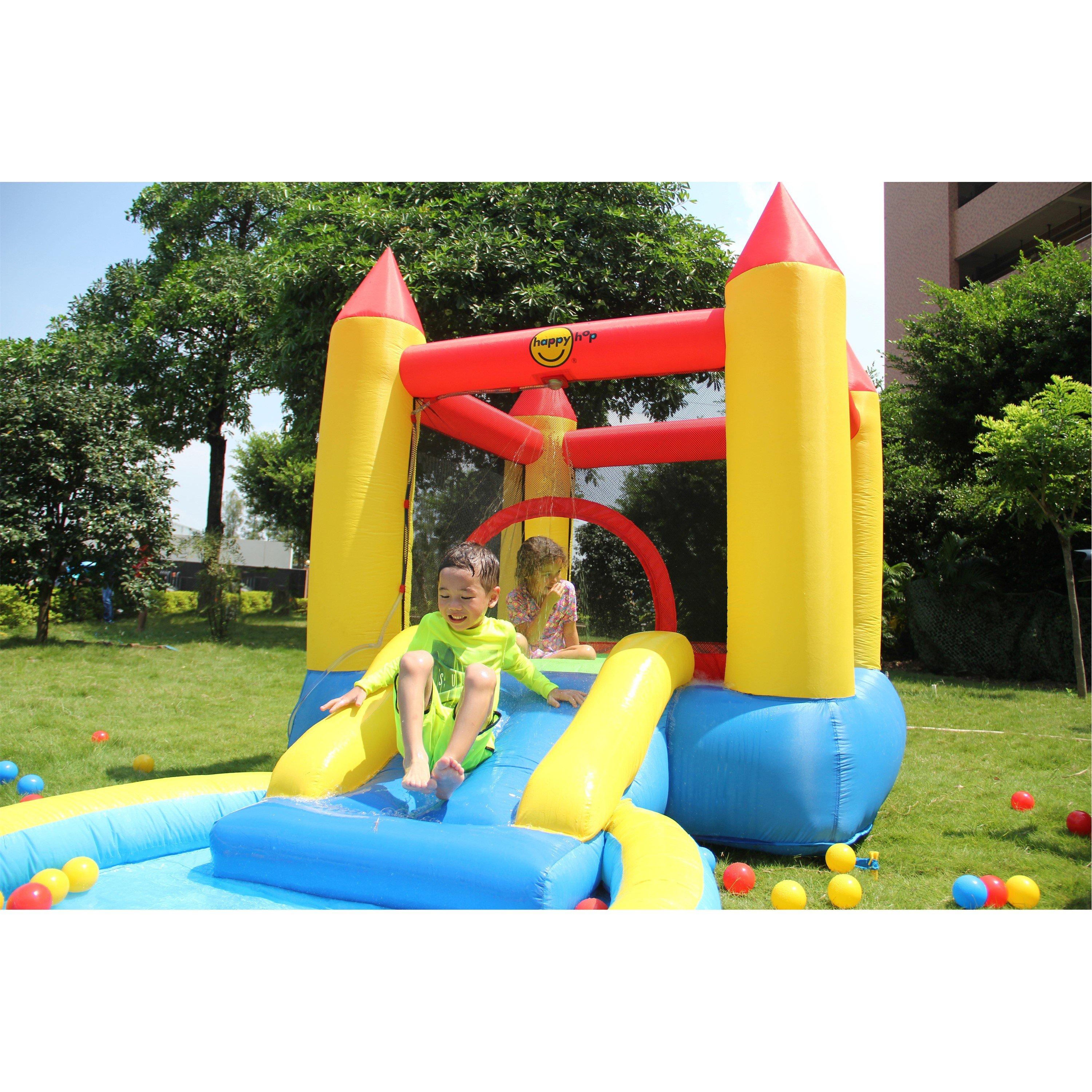 Multi - Happy Hop - Castle Bouncer with Slide and Hoop - 5