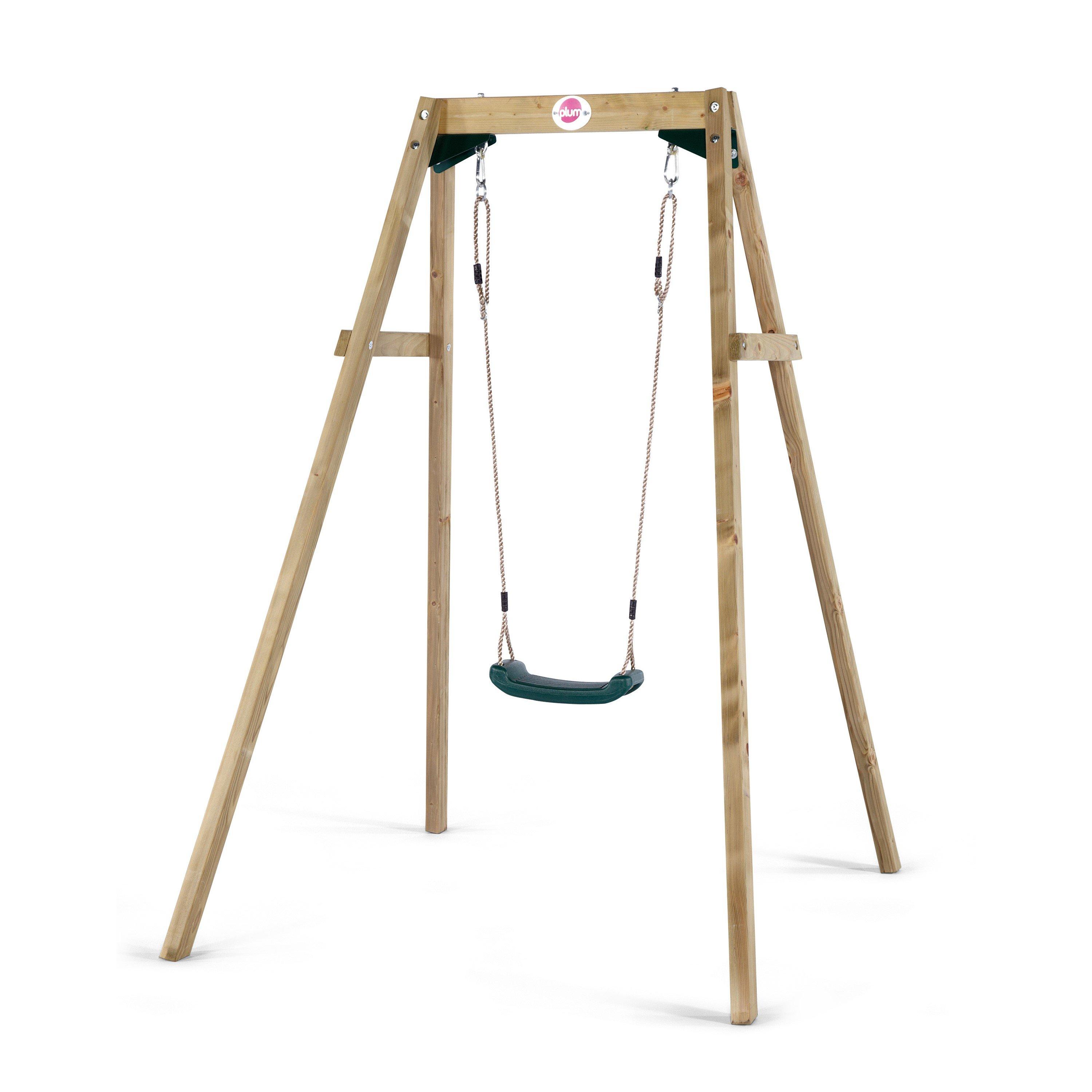 Natural - Plum Play - Plum Wooden Single Swing Set - 1