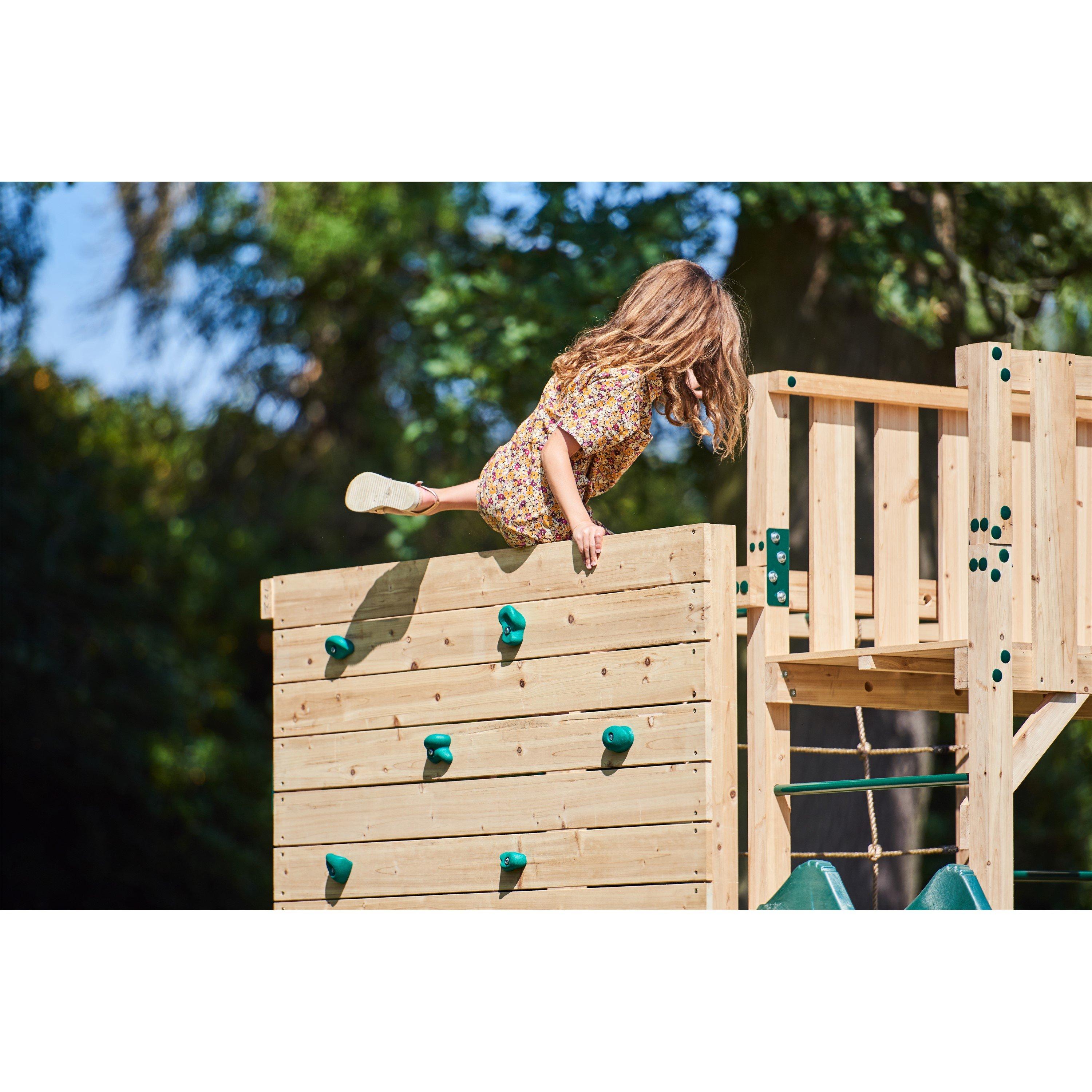 Natural - Plum Play - Plum Wooden Climbing Cube XL with Swing Arm - 12