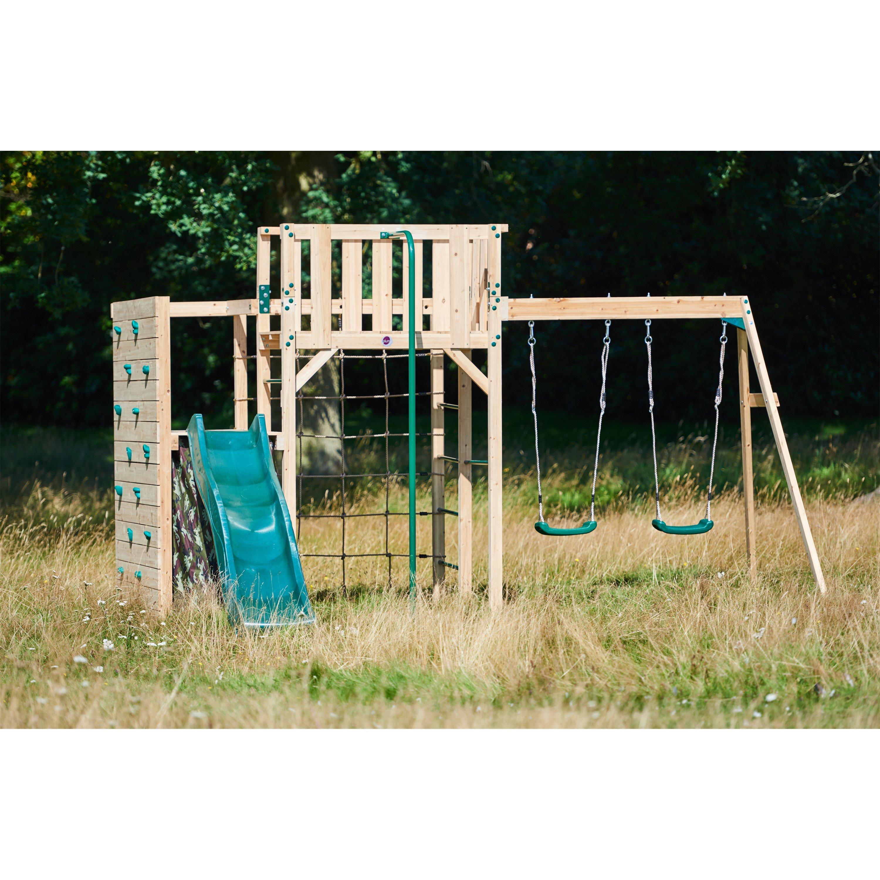 Natural - Plum Play - Plum Wooden Climbing Cube XL with Swing Arm - 3