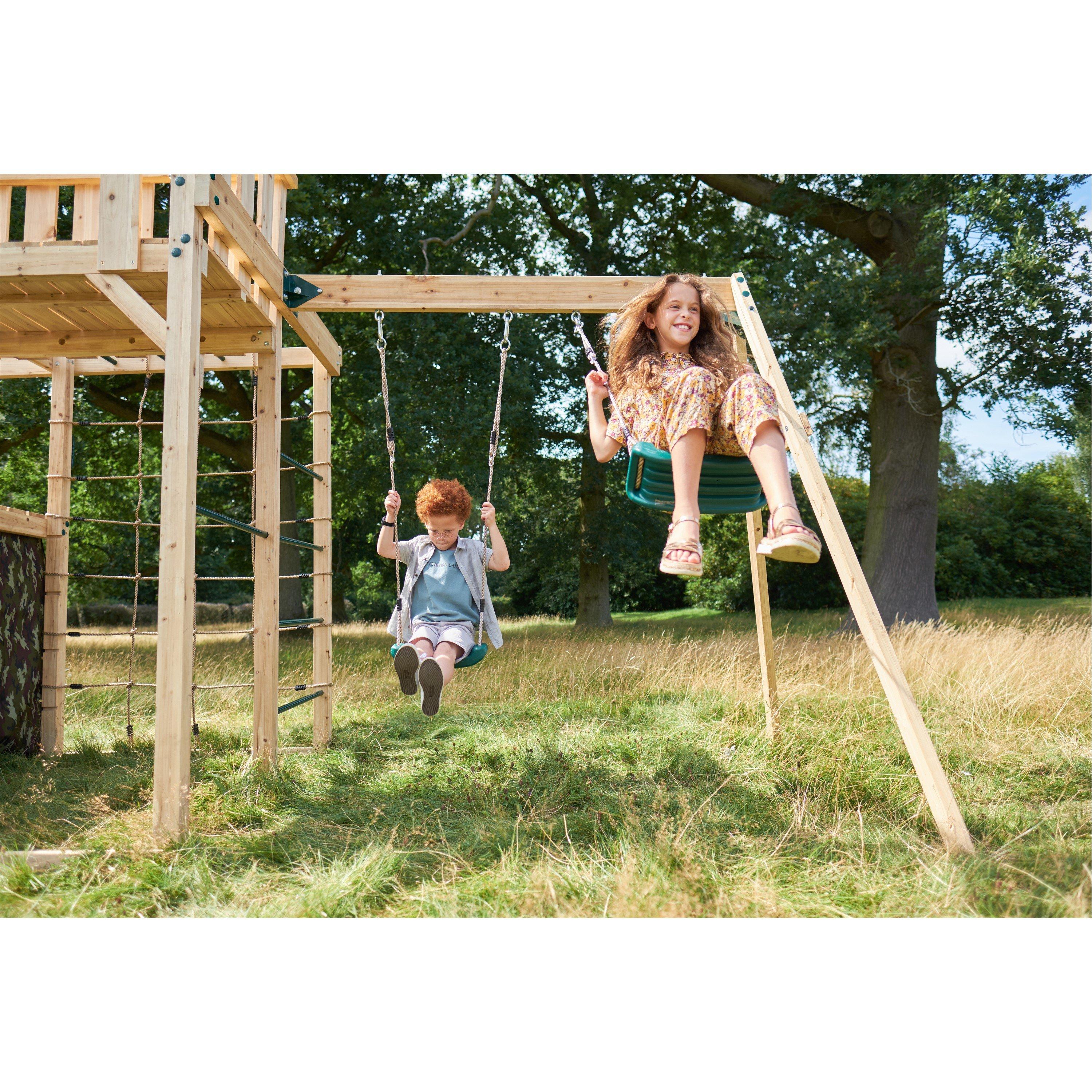 Natural - Plum Play - Plum Wooden Climbing Cube XL with Swing Arm - 6